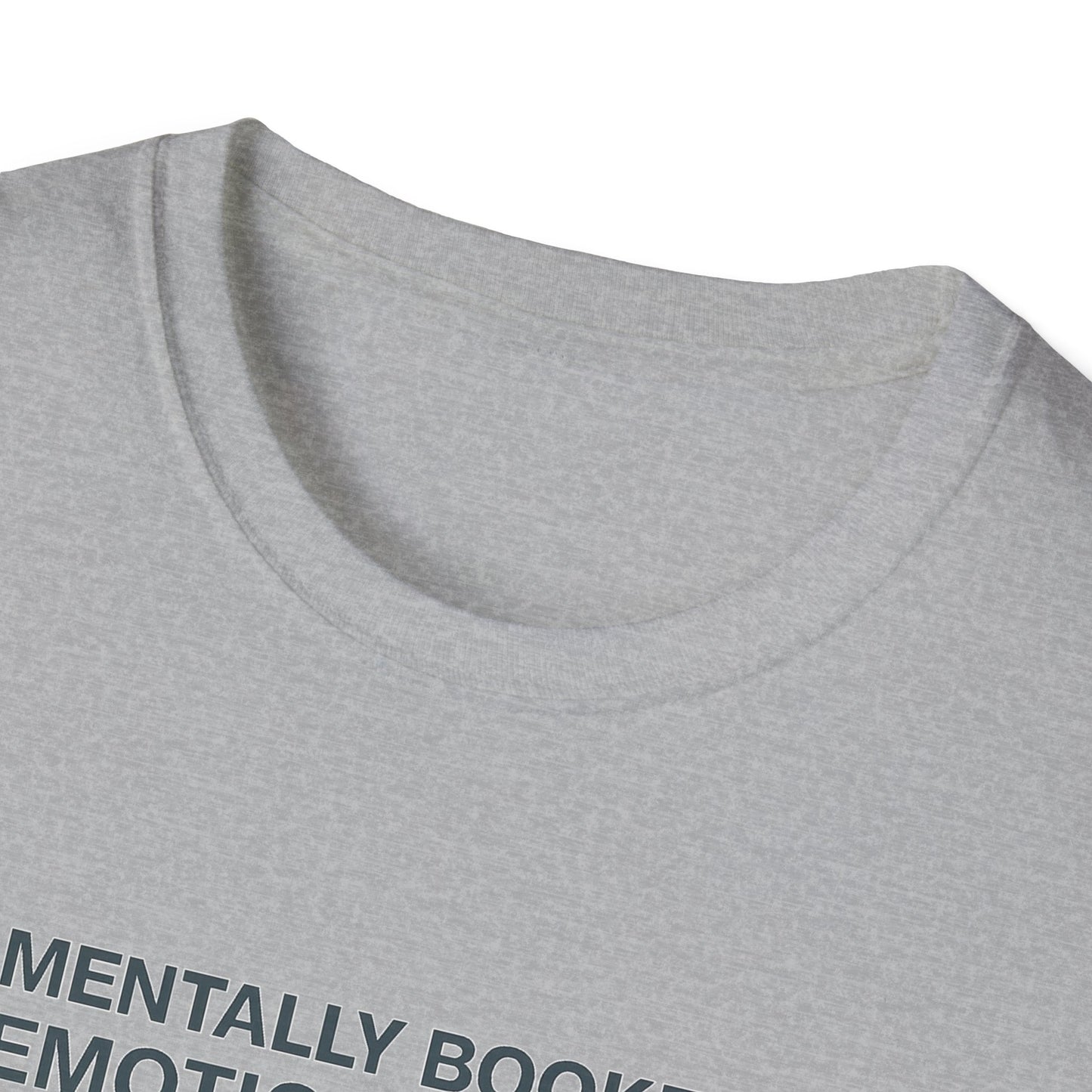 Emotionally Booked Unisex T-Shirt, Funny Planner Tee, Gift for Introverts, Casual Wear, Self-Care Shirt, Relaxed Style