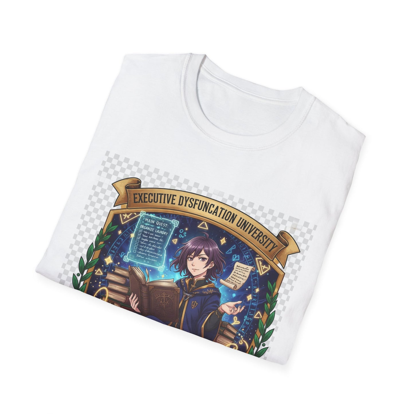 Executive Dysfunction University T-Shirt | Anime Overthinker’s Guild Tee, ADHD Humor Shirt, Otaku Academia Pride Top