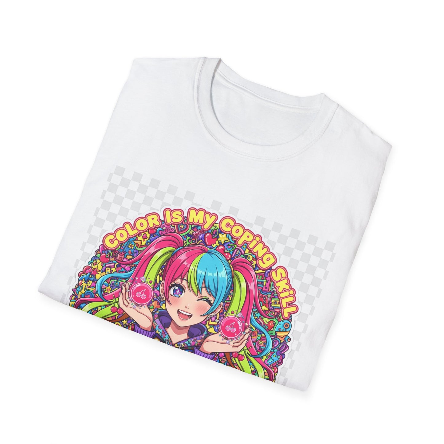 Color My Coping Unisex Softstyle T-Shirt, Fun Graphic Tee, Gift for Adults, Casual Wear, Artsy Apparel, Summer Shirt