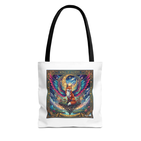 Mystical Fox Alchemy Tote Bag, Magical Art Bag, Eco-Friendly Shopping Tote, Gift for Animal Lovers, Fairy Tale Style
