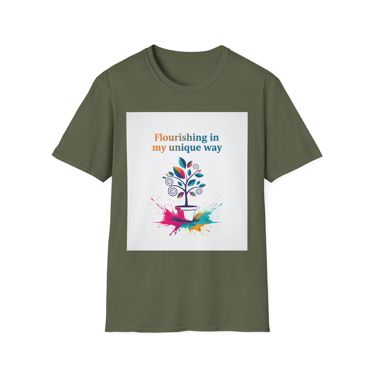 Flourishing Unique Way T-Shirt, Inspirational Tee, Motivational Gift, Nature Lovers Shirt, Unisex Softstyle Top, Unique Way Apparel