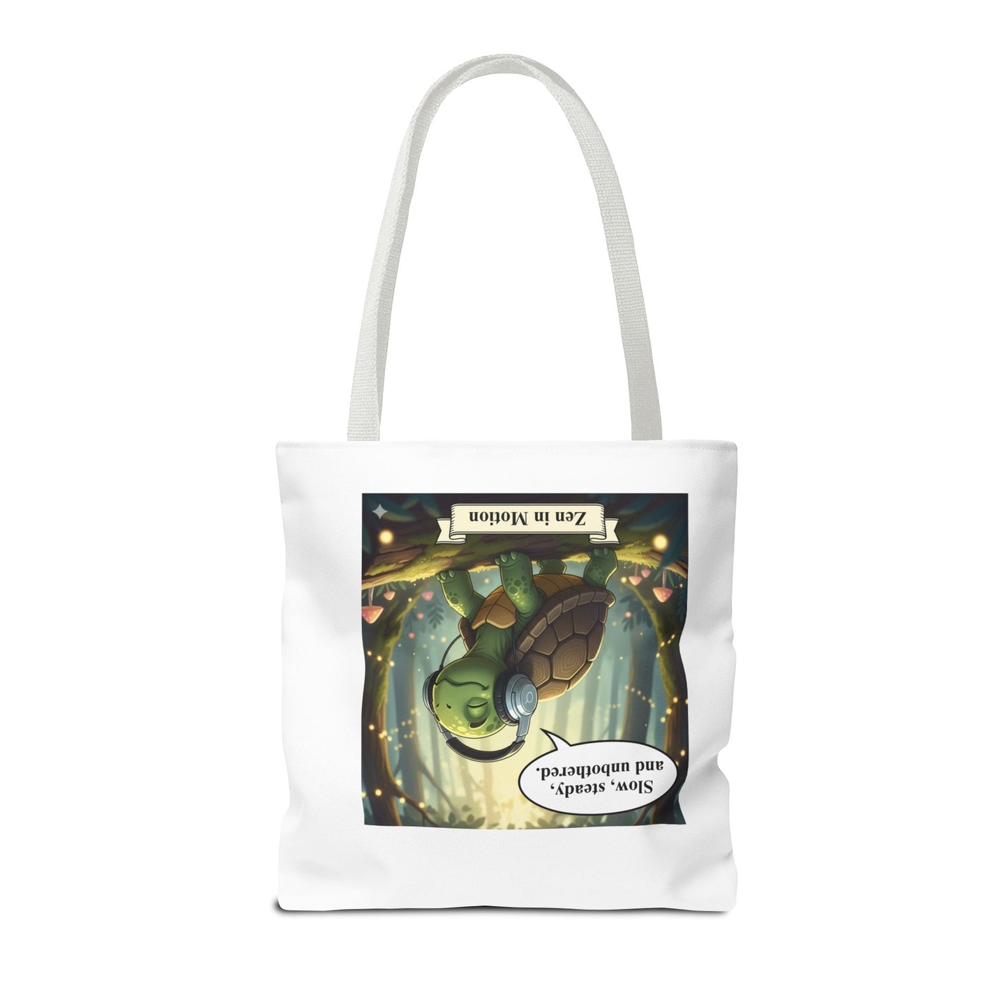 Zen Turtle Tote Bag - Slow and Steady, Inspirational Bag for Nature Lovers, Eco-Friendly Shopping, Gift for Friends, Yoga, Mindfulness