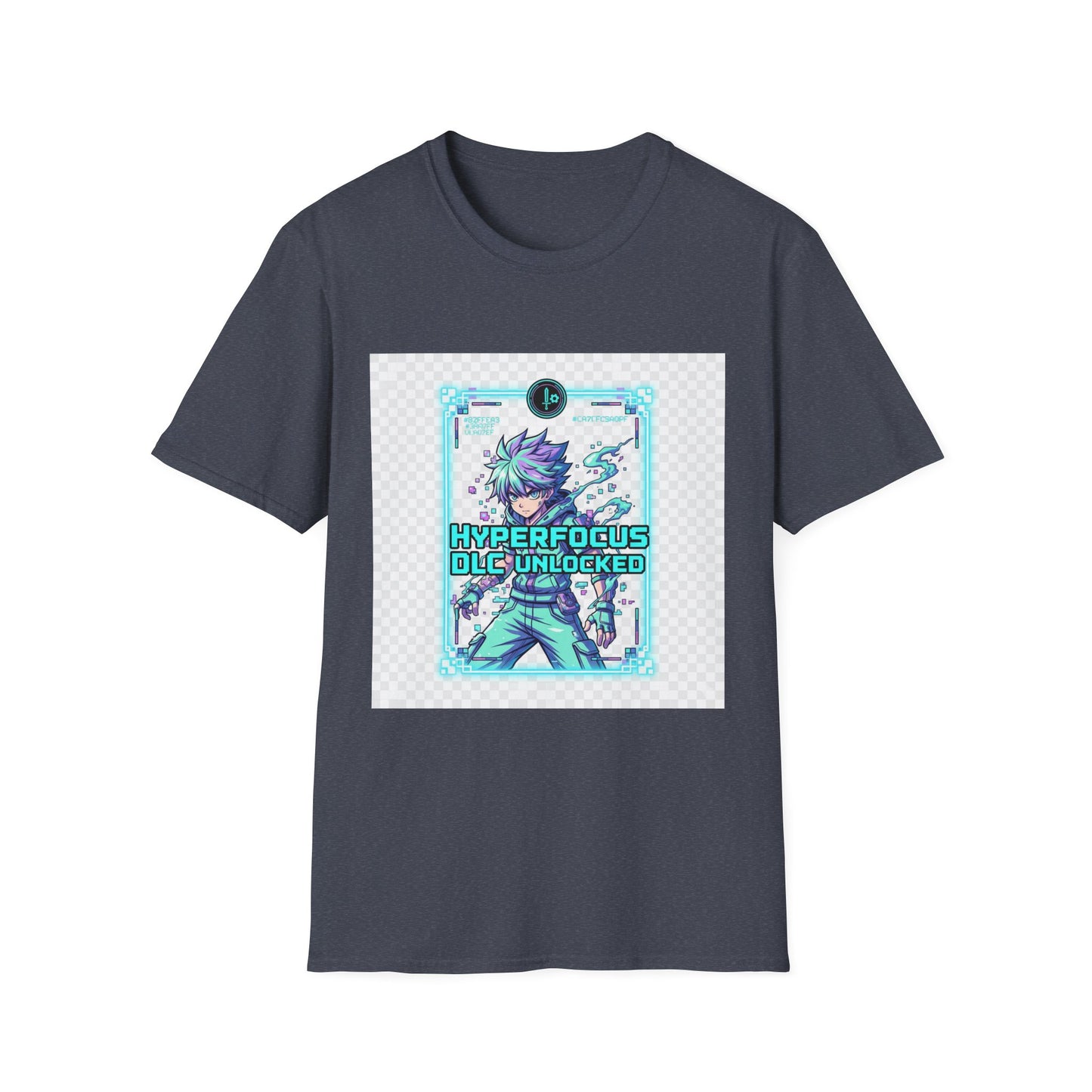 Cyberpunk Anime T-Shirt – Glitchcore Blue Neon Tee | Neurospicy Gamer Shirt, Otaku Aesthetic Clothing, Vaporwave Core Top