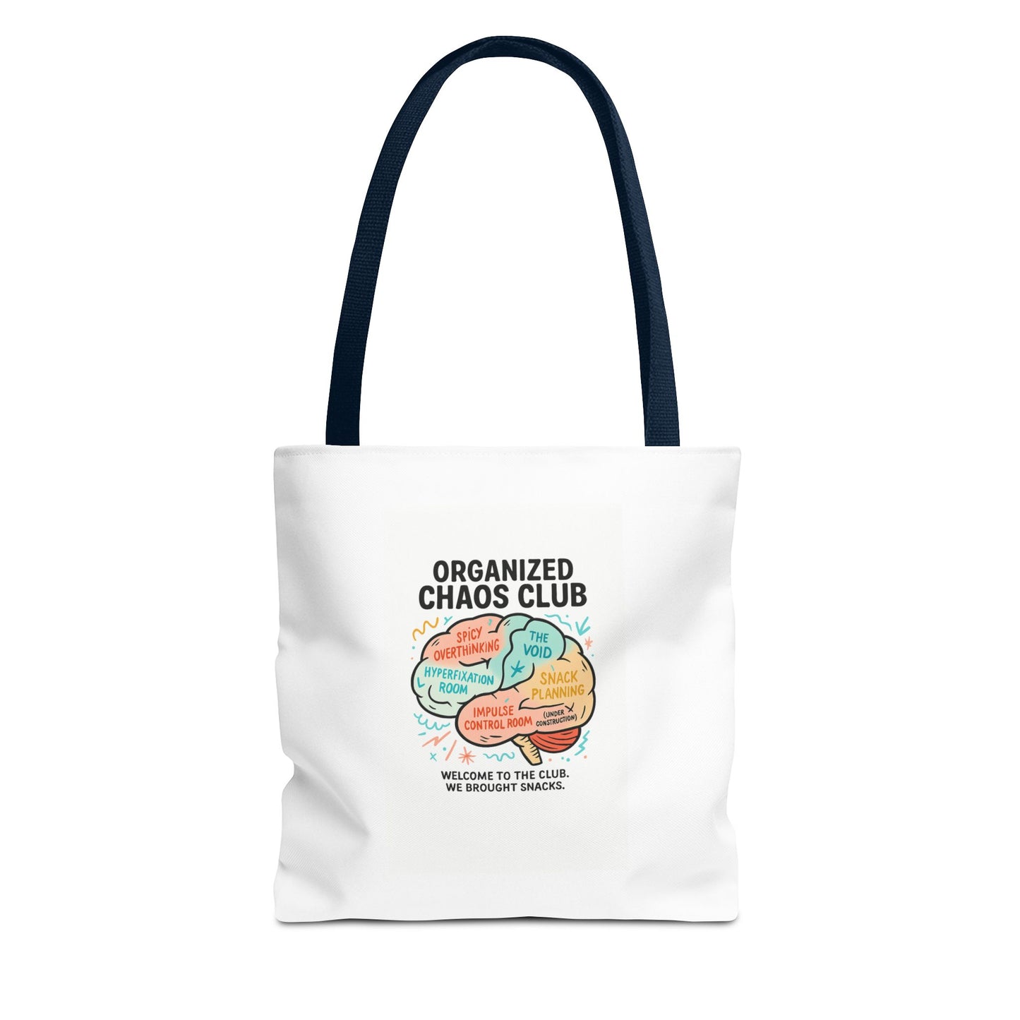 Organized Chaos Club Tote Bag - Unique Gift for Creative Minds, Perfect for Shopping, Travel, or School, Fun Design