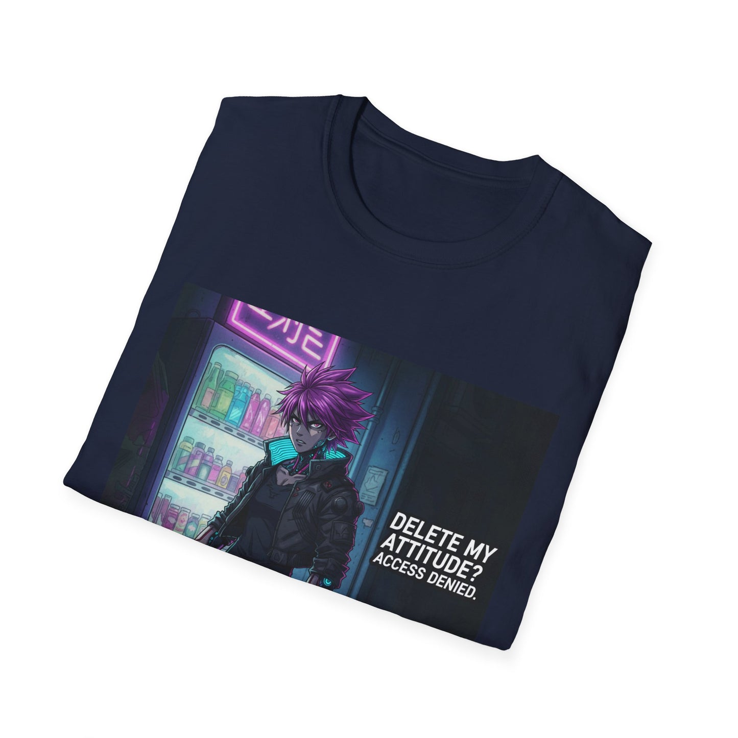 Cyberpunk Samurai T-Shirt – “Delete My Attitude? Access Denied.” | Futuristic Anime Streetwear