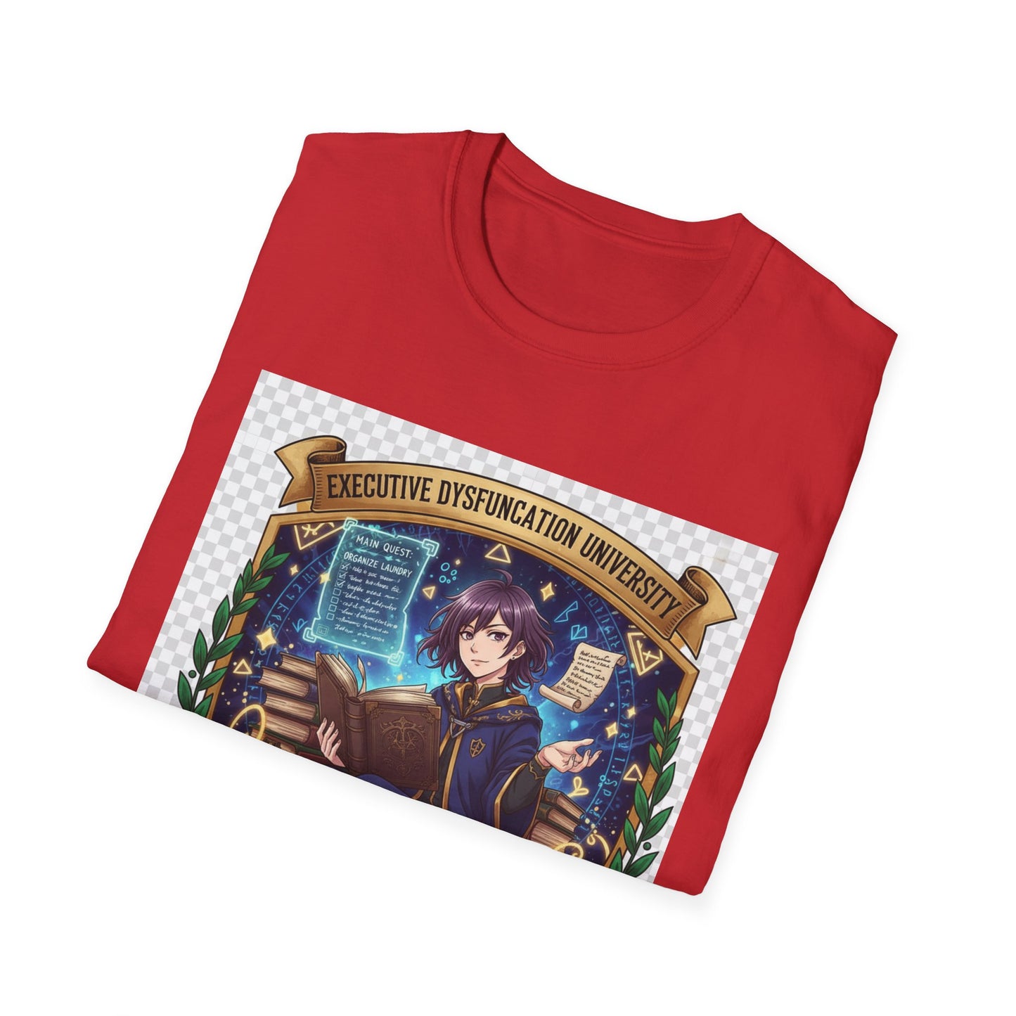 Executive Dysfunction University T-Shirt | Anime Overthinker’s Guild Tee, ADHD Humor Shirt, Otaku Academia Pride Top