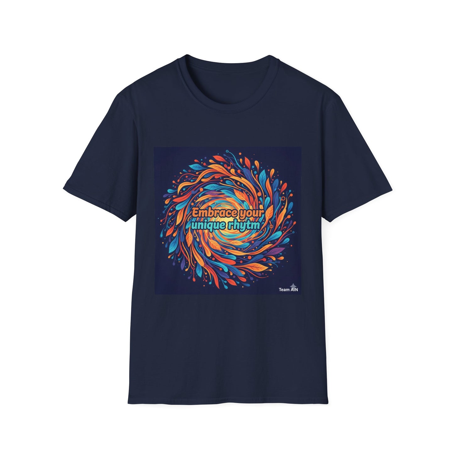 "Embrace Your Unique Rhythm" Neurodiversity-Inspired T-Shirt – Swirl Art Design on White Unisex Tee