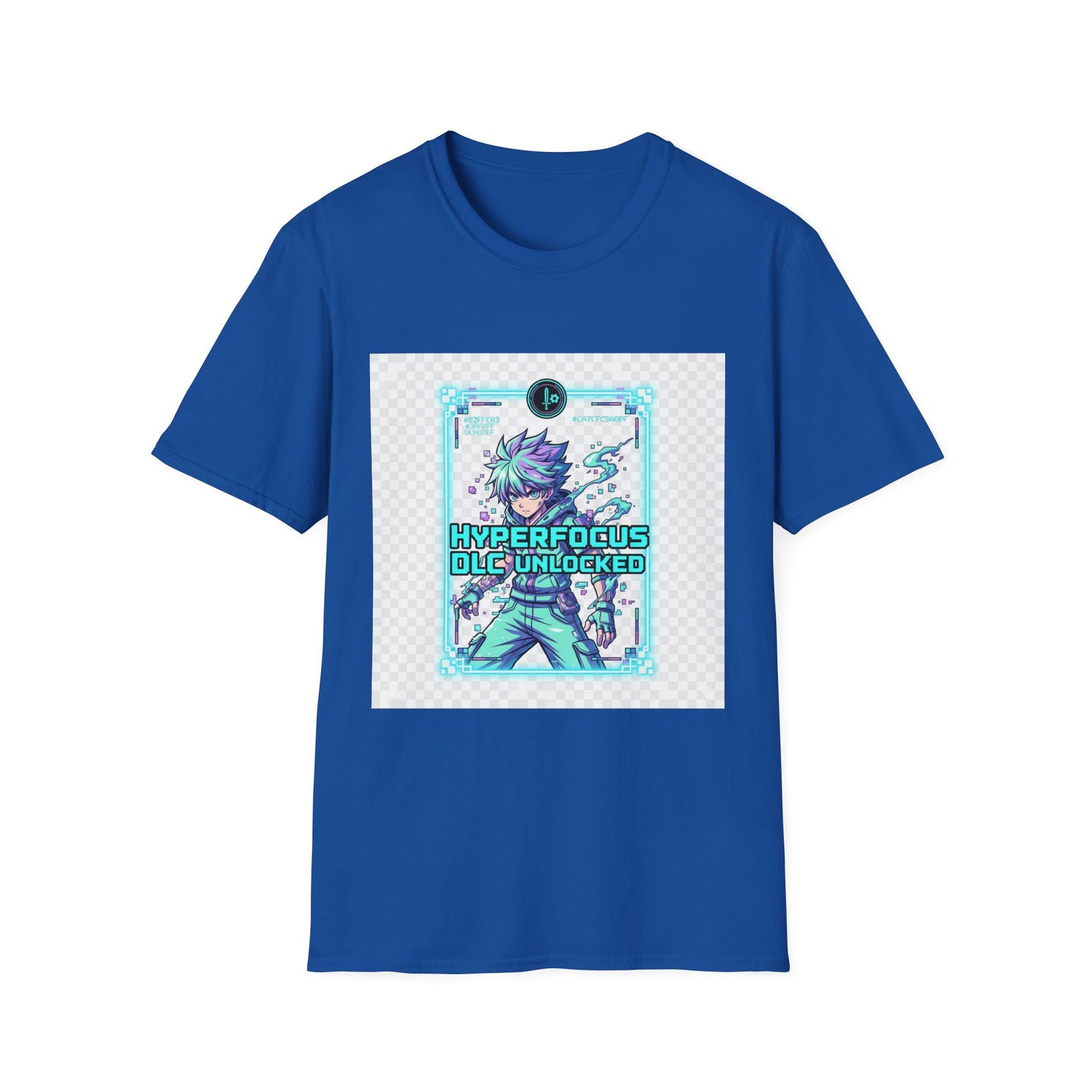 Cyberpunk Anime T-Shirt – Glitchcore Blue Neon Tee | Neurospicy Gamer Shirt, Otaku Aesthetic Clothing, Vaporwave Core Top