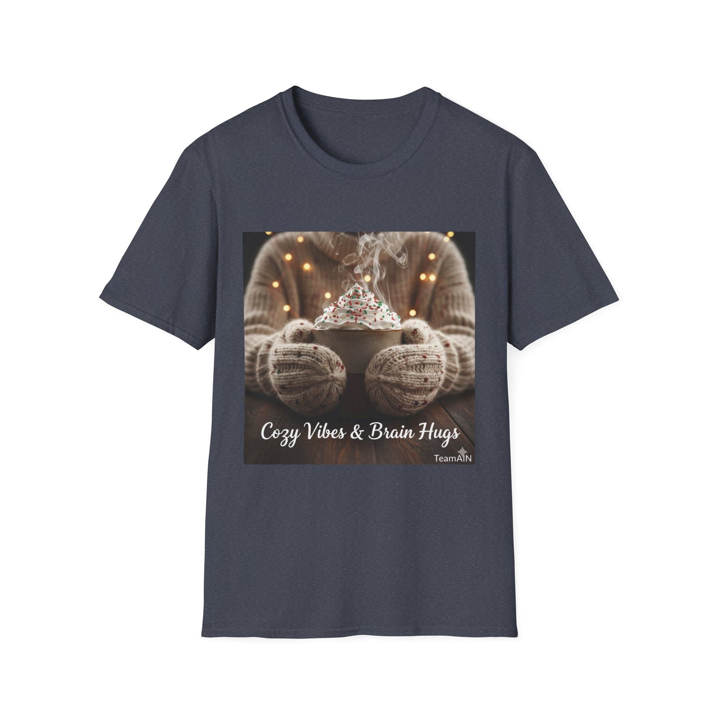 Cozy Vibes & Brain Hugs T-Shirt – Neurodivergent Comfort Holiday Tee