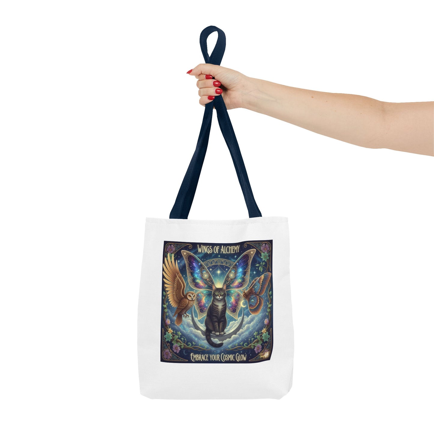 Mystical Cat Tote Bag - Wings of Alchemy, Perfect for Gifts, Shopping, Eco-Friendly Use, Festival Companion, Art Lovers