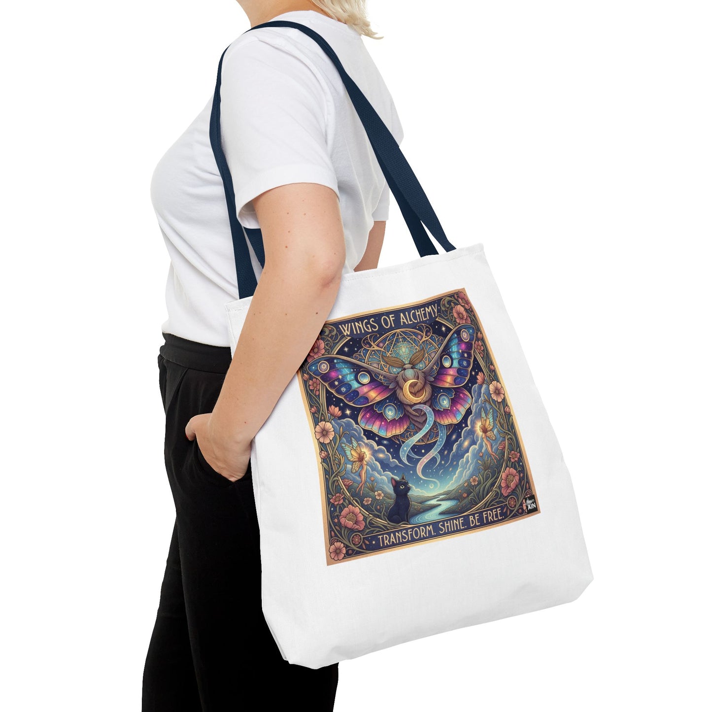 Wings of Alchemy Tote Bag - Transform, Shine, Be Free, Magical Art, Eco-Friendly Canvas Bag, Perfect Gift for Nature Lovers