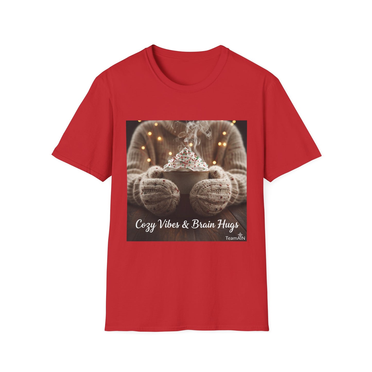 Cozy Vibes & Brain Hugs T-Shirt – Neurodivergent Comfort Holiday Tee