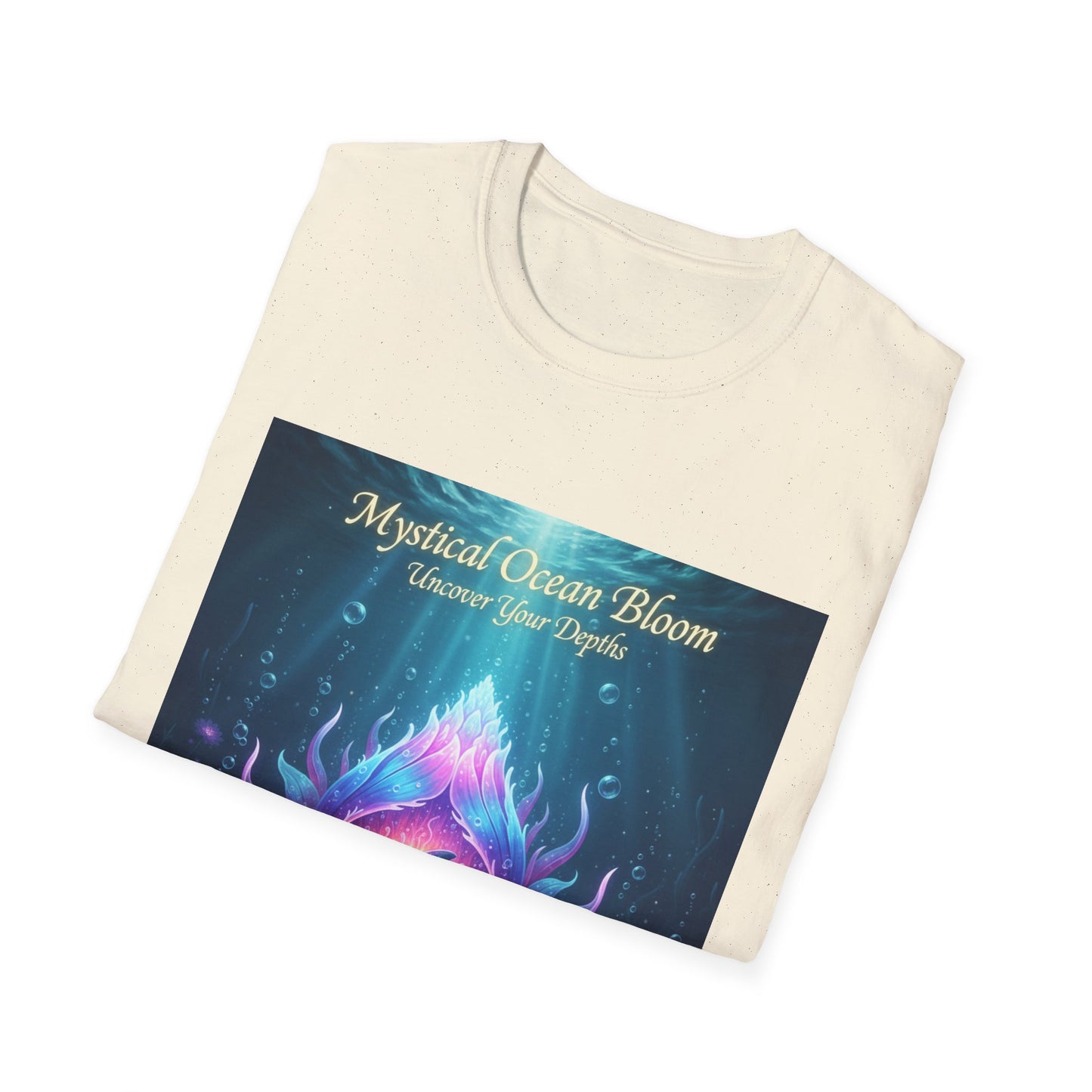 Mystical Ocean Bloom Unisex T-Shirt, Spiritual Tee, Ocean Lover Gift, Meditation Shirt, Eco-Friendly Apparel, Trendy Graphic Top
