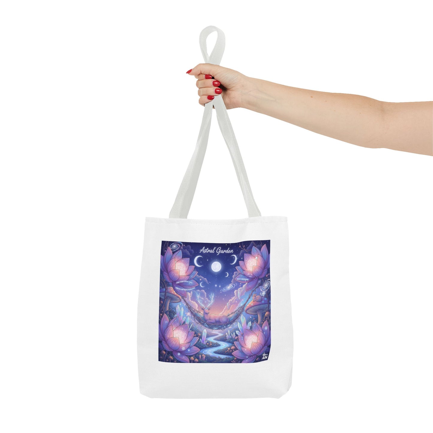 Mystical Floral Tote Bag | AOP Design, Day Out Bag, Eco-Friendly Shopper, Gift for Her, Floral Art Carryall
