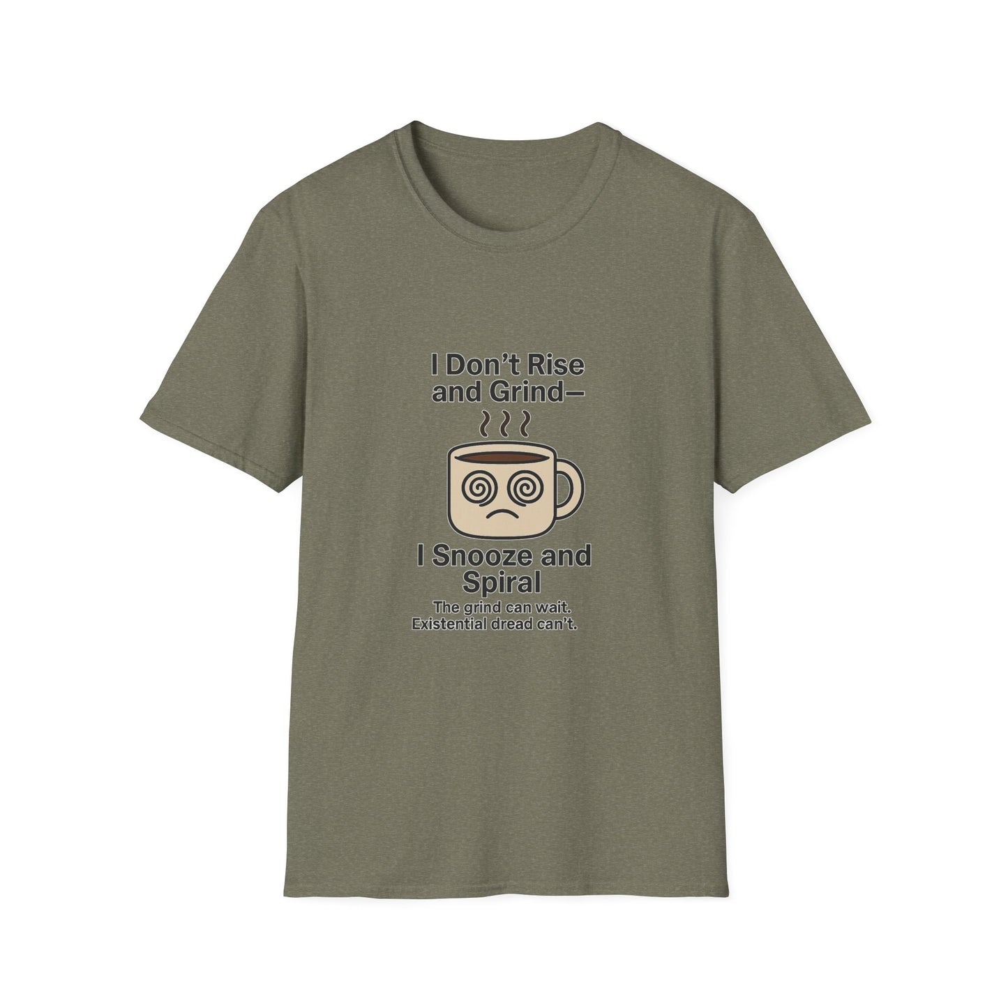 Coffee Lover's T-Shirt, I Snooze and Spiral Tee, Unisex Humor Shirt, Gift for Coffee Enthusiasts, Relaxed Fit T-Shirt