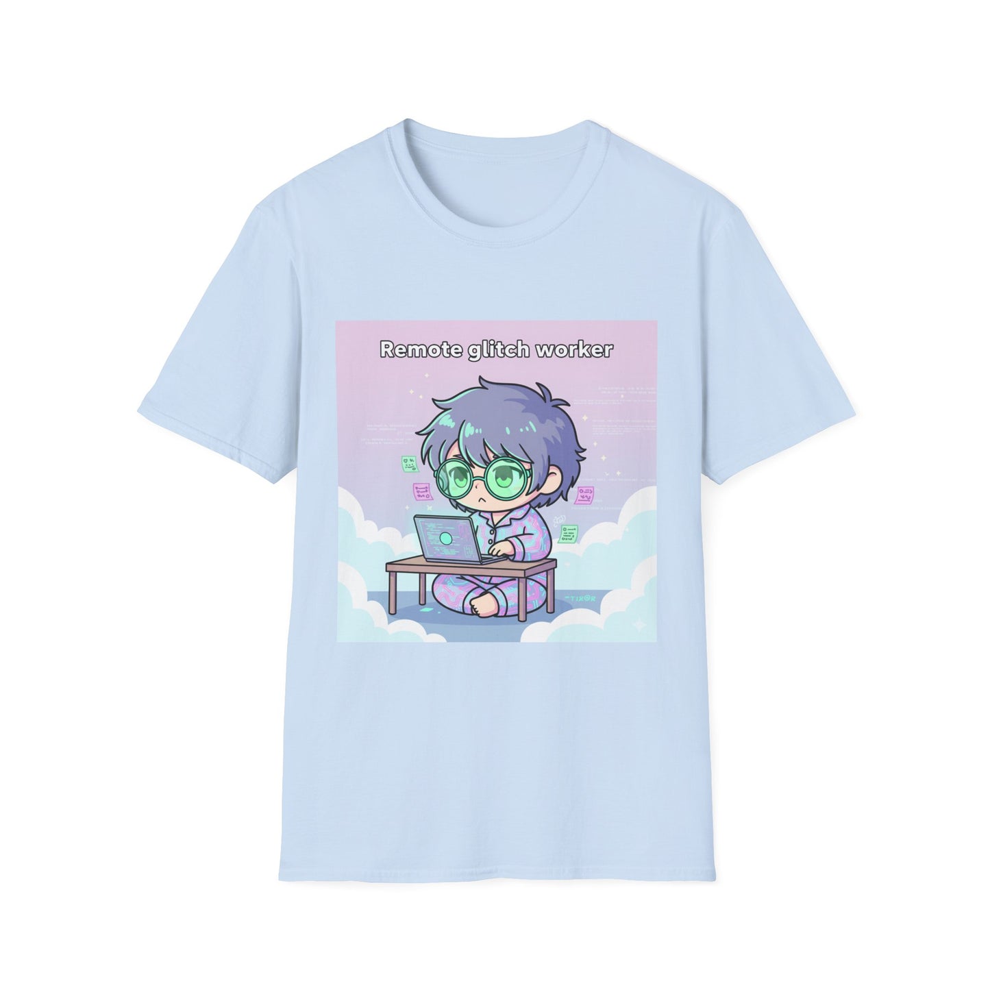 Chibi Hacker Tee – Remote Glitch Worker