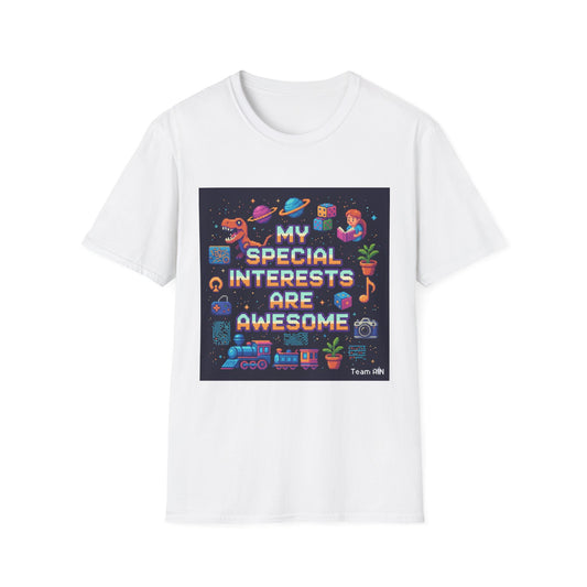 "My Special Interests Are Awesome" Autism-Inclusive T-Shirt – Sport Grey Unisex Tee