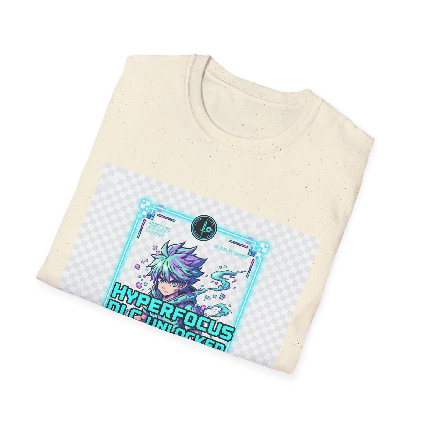 Cyberpunk Anime T-Shirt – Glitchcore Blue Neon Tee | Neurospicy Gamer Shirt, Otaku Aesthetic Clothing, Vaporwave Core Top