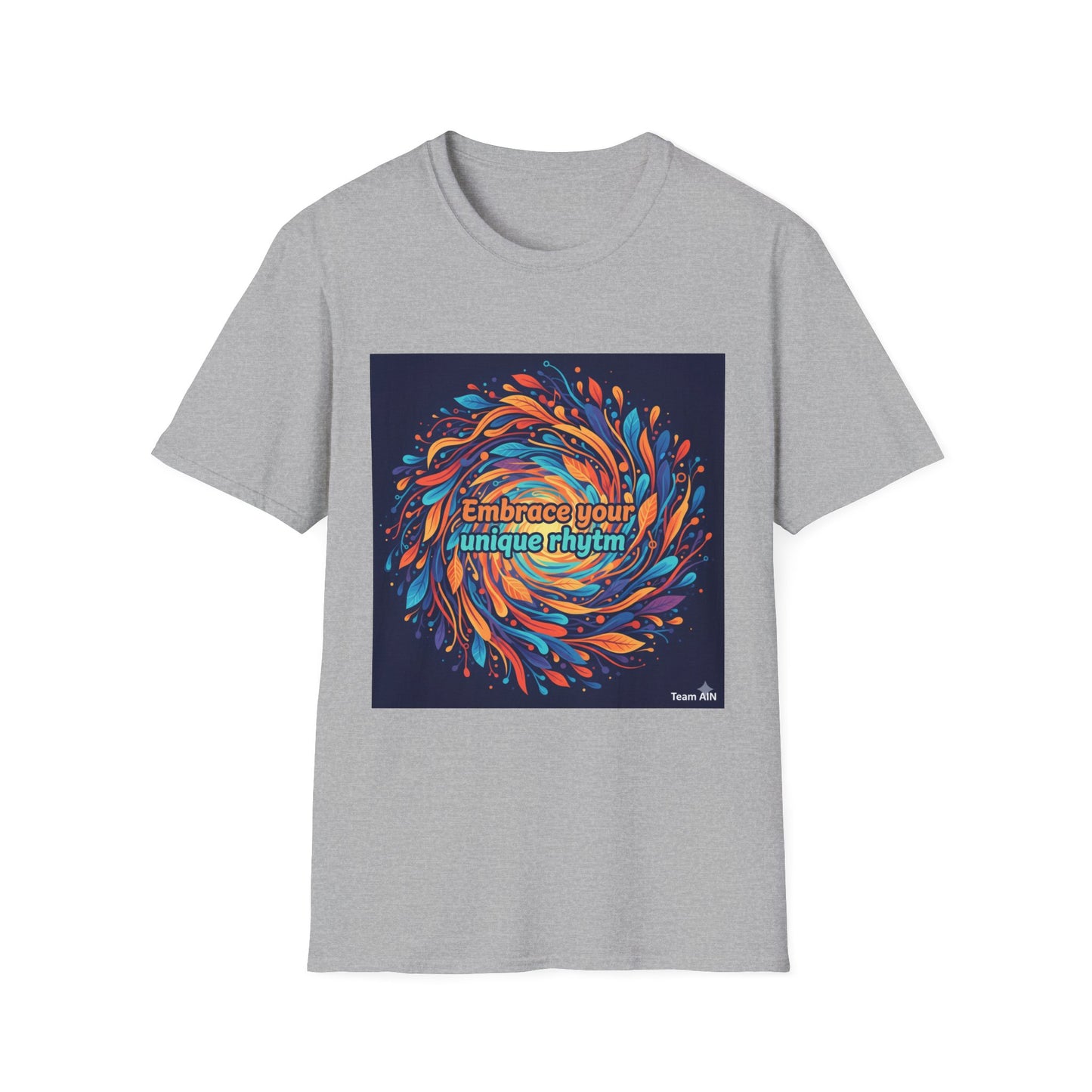 "Embrace Your Unique Rhythm" Neurodiversity-Inspired T-Shirt – Swirl Art Design on White Unisex Tee