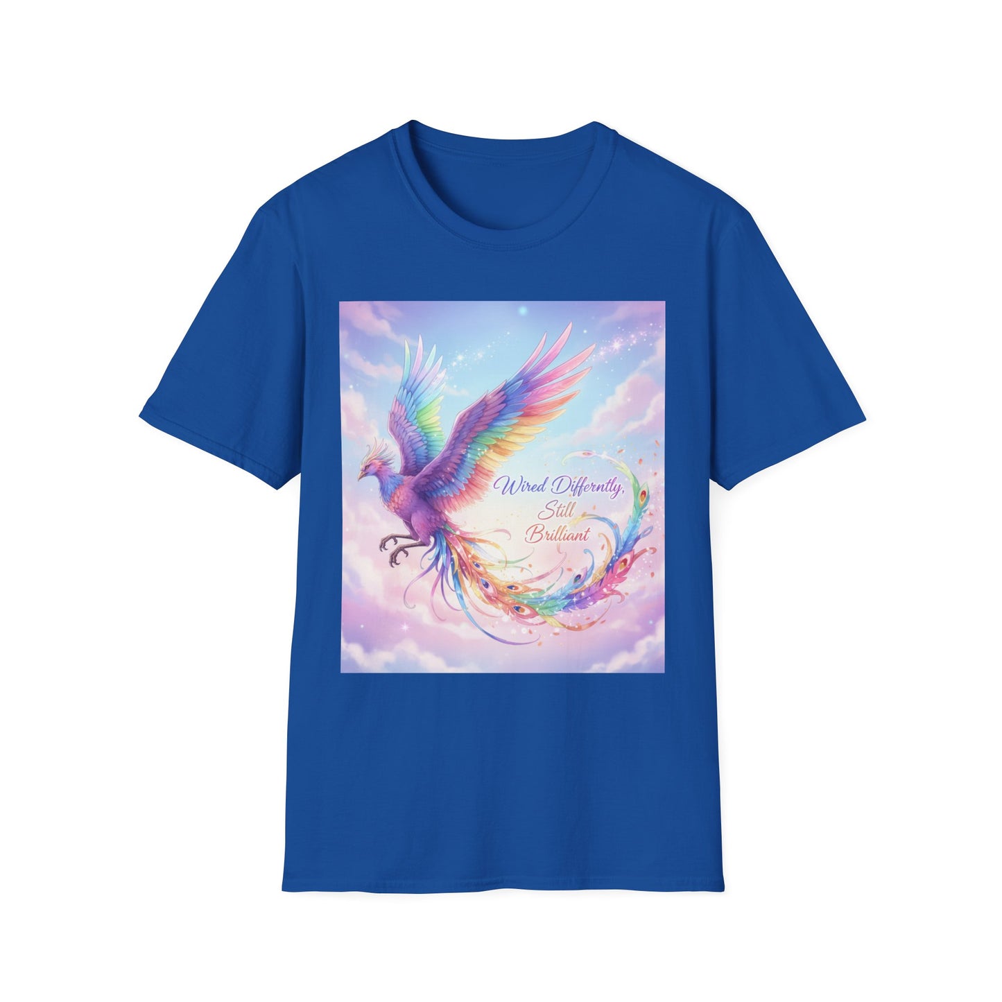 Wired Differently Still Brilliant T-Shirt | ADHD Autism Pride Tee, Rainbow Phoenix Anime Top, Neurospicy Fantasy Shirt”