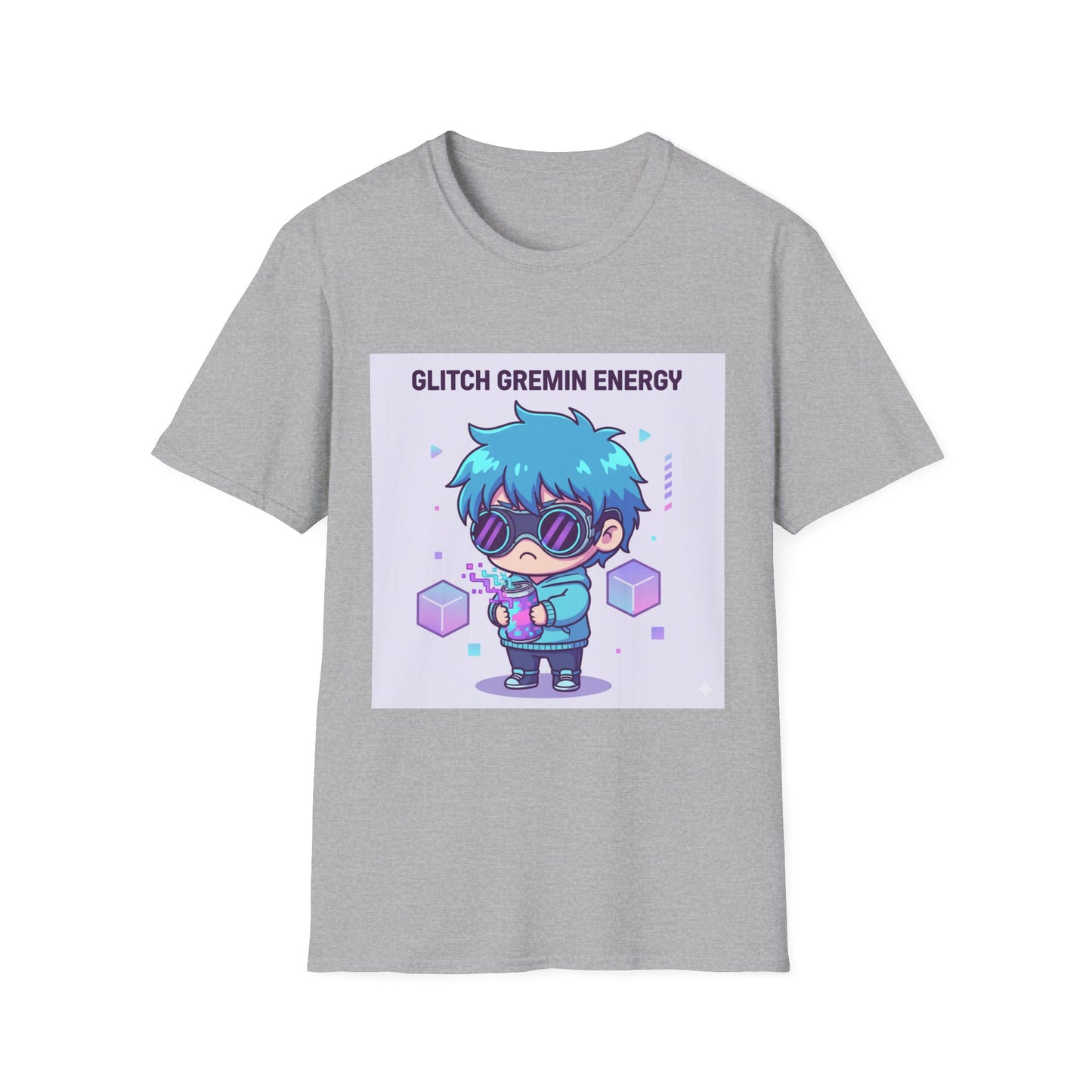 Chibi Cyberpunk T-Shirt – “Glitch Gremlin Energy” | Cute Gamer Streetwear Graphic Tee