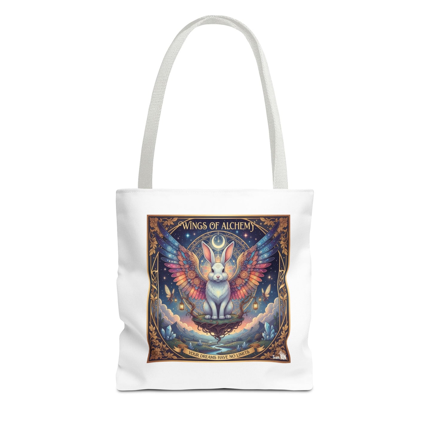 Whimsical Cat Tote Bag, Eco-Friendly Shopping Bag, Art Print Tote, Magical Animal Gift, Cute Cat Lover Accessory