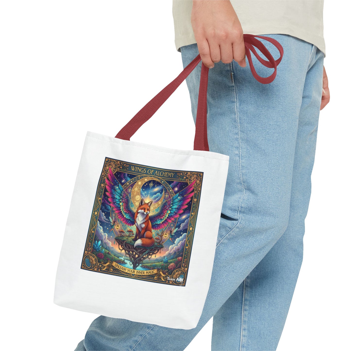 Mystical Fox Alchemy Tote Bag, Magical Art Bag, Eco-Friendly Shopping Tote, Gift for Animal Lovers, Fairy Tale Style