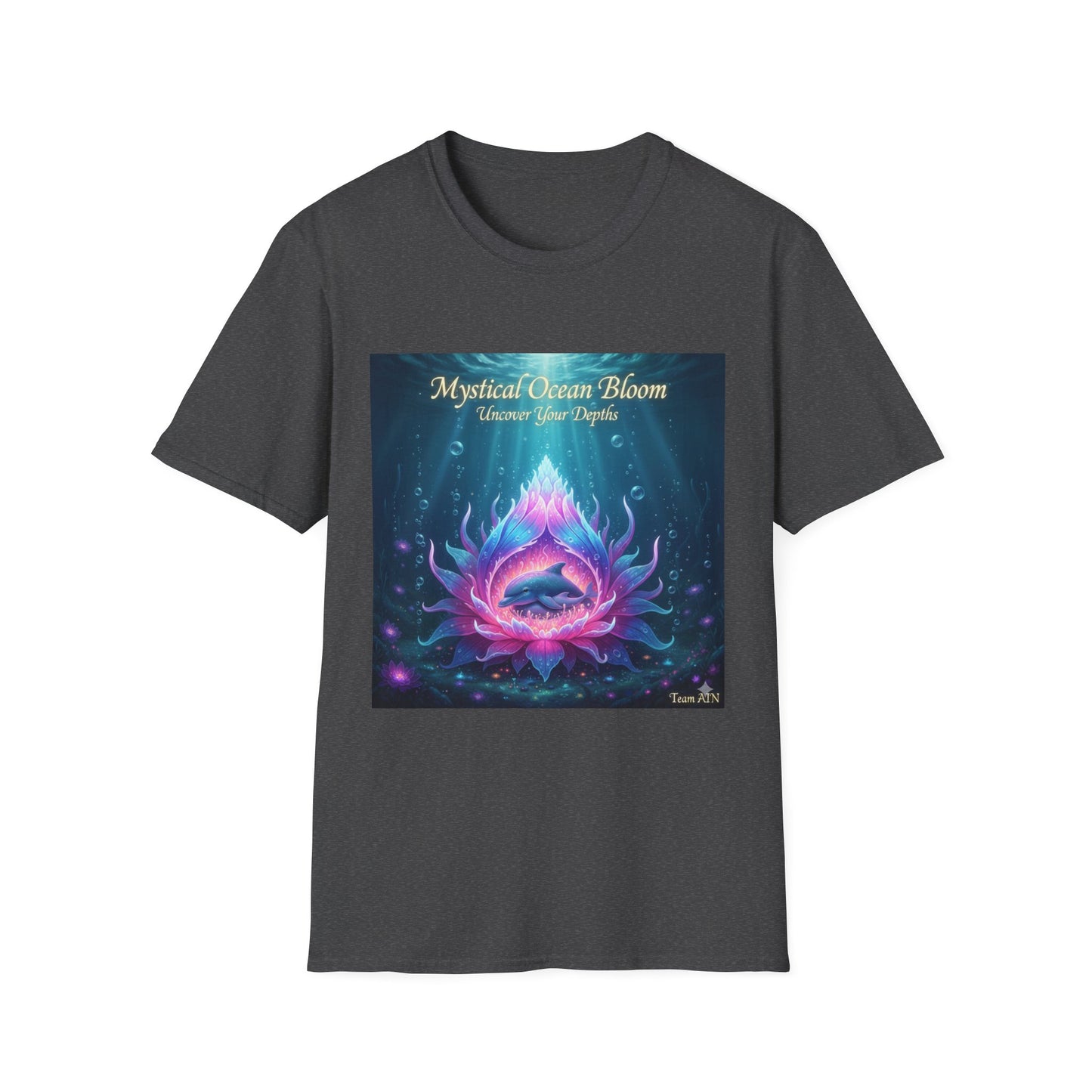 Mystical Ocean Bloom Unisex T-Shirt, Spiritual Tee, Ocean Lover Gift, Meditation Shirt, Eco-Friendly Apparel, Trendy Graphic Top