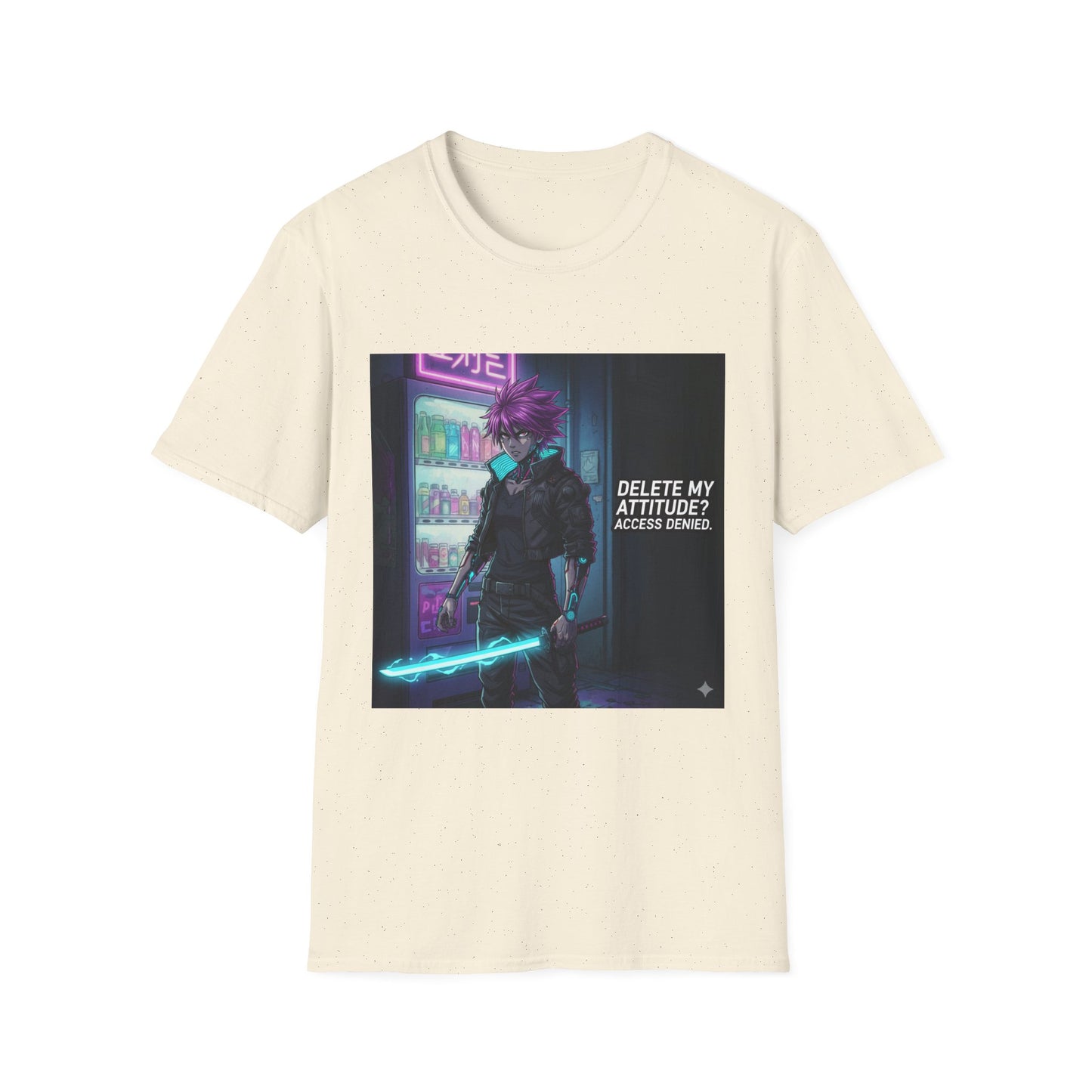 Cyberpunk Samurai T-Shirt – “Delete My Attitude? Access Denied.” | Futuristic Anime Streetwear
