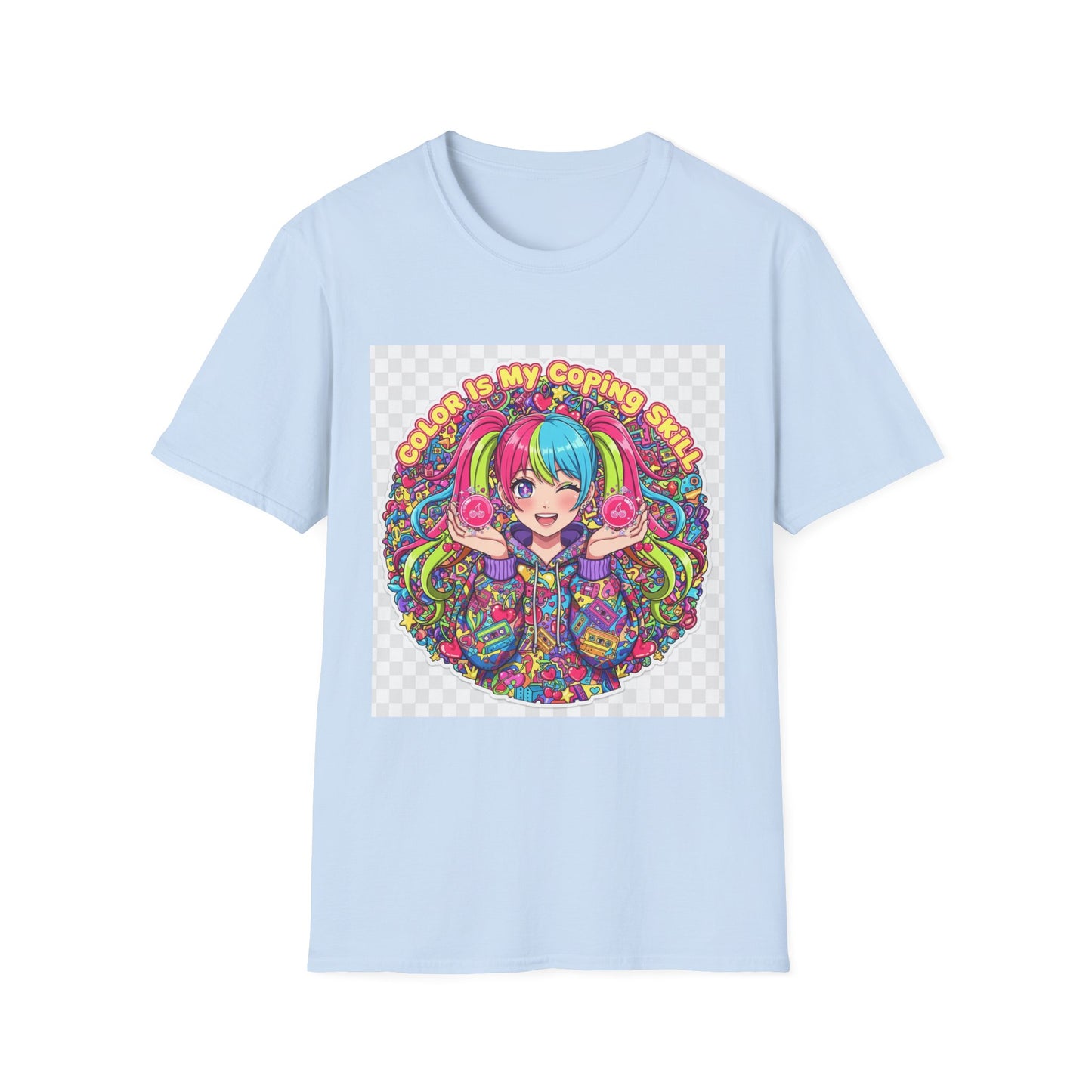 Color My Coping Unisex Softstyle T-Shirt, Fun Graphic Tee, Gift for Adults, Casual Wear, Artsy Apparel, Summer Shirt