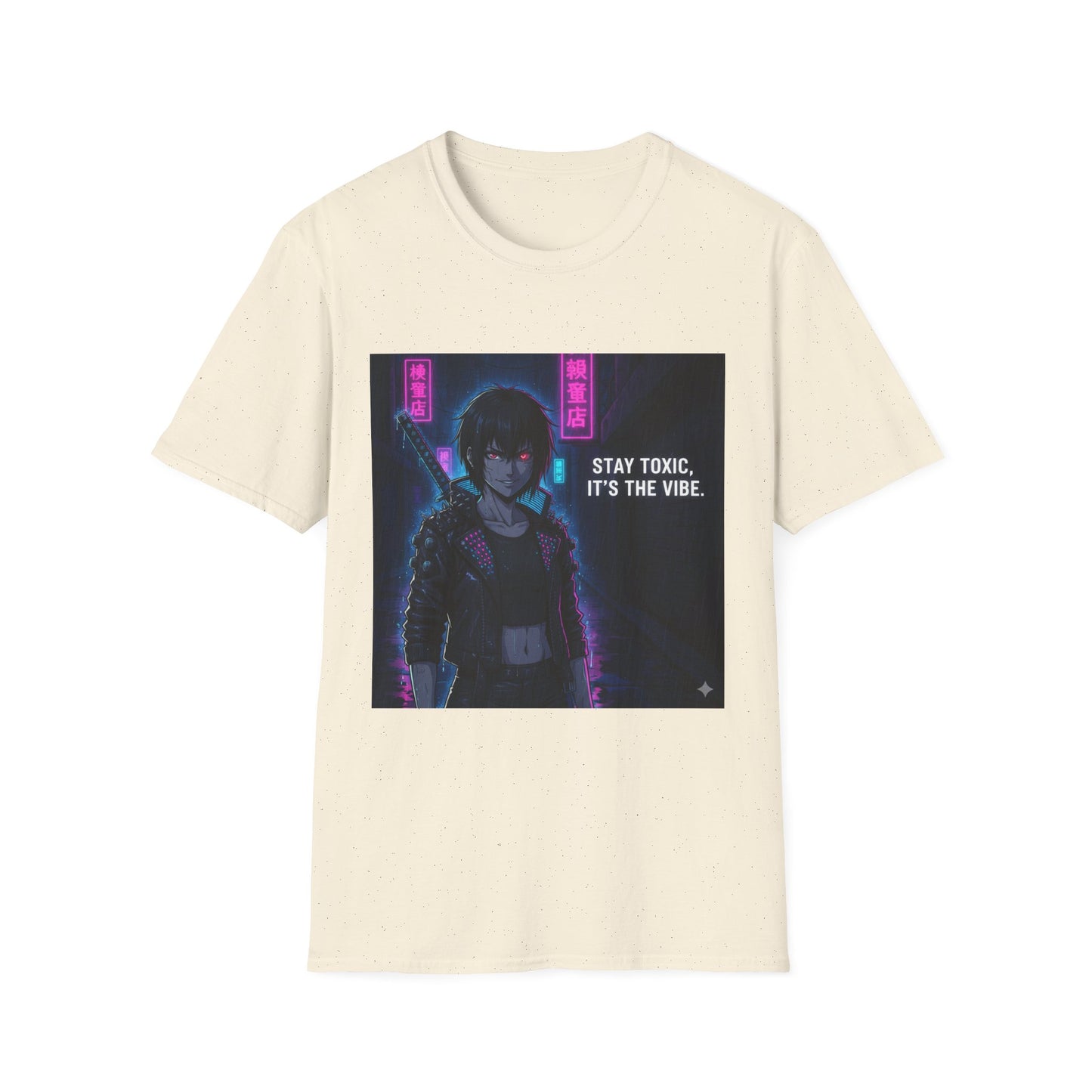 Cyberpunk Samurai T-Shirt – “Stay Toxic, It’s the Vibe” | Dark Anime Streetwear Graphic Tee