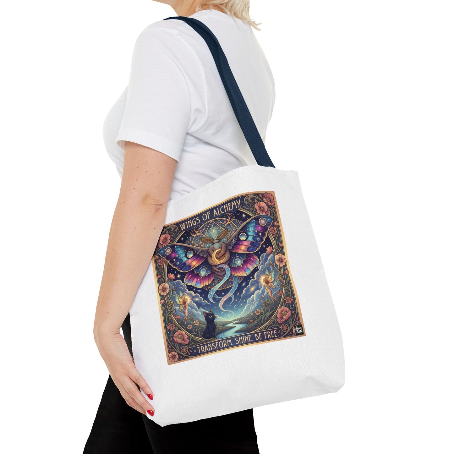 Wings of Alchemy Tote Bag - Transform, Shine, Be Free, Magical Art, Eco-Friendly Canvas Bag, Perfect Gift for Nature Lovers