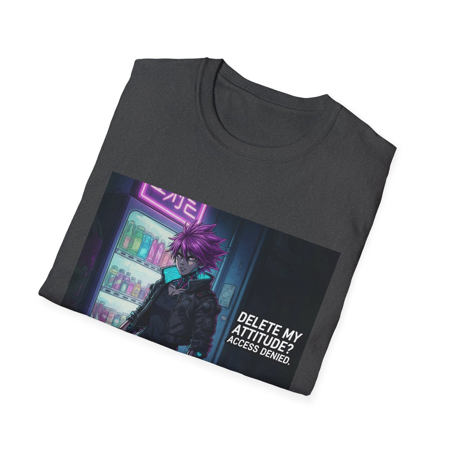 Cyberpunk Samurai T-Shirt – “Delete My Attitude? Access Denied.” | Futuristic Anime Streetwear
