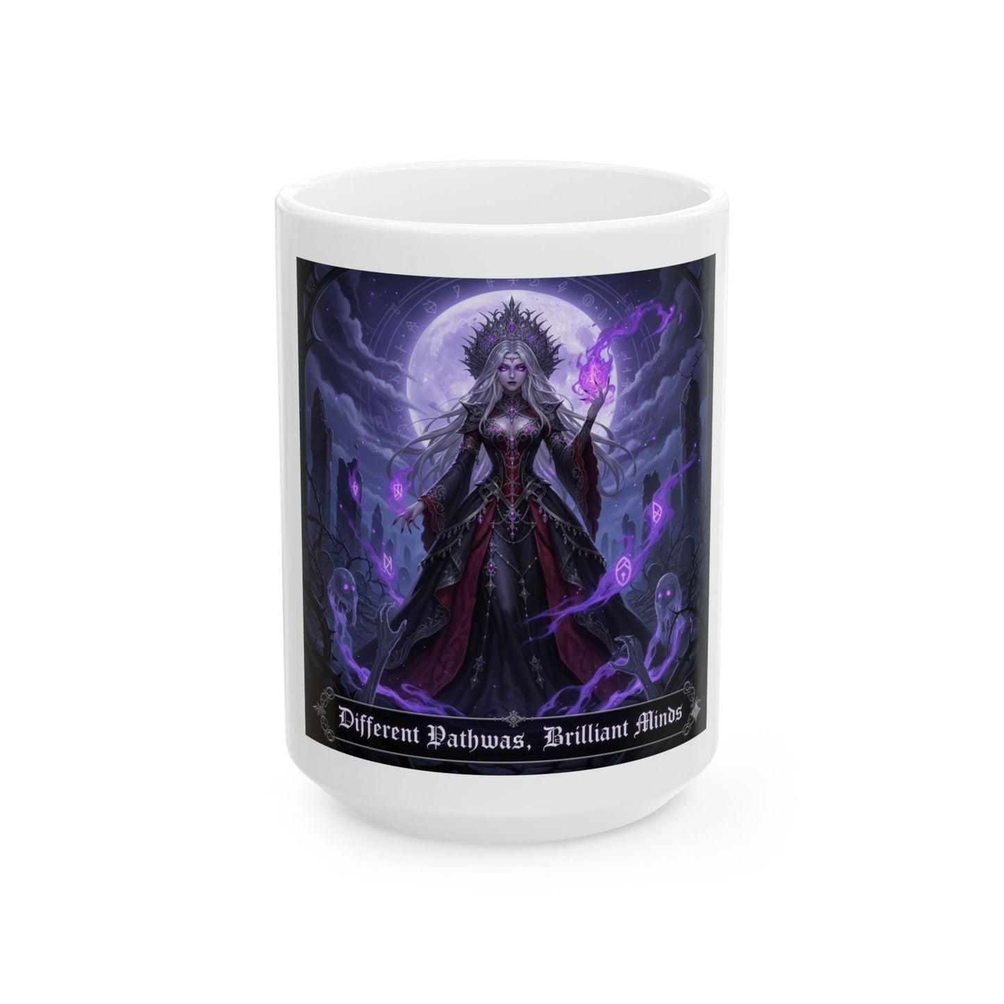Mystical Witch Ceramic Mug, Gothic Coffee Cup, Different Pathways, Brilliant Minds, Gift for Witch Lovers, Fantasy Drinkware, Dark Aesthetic