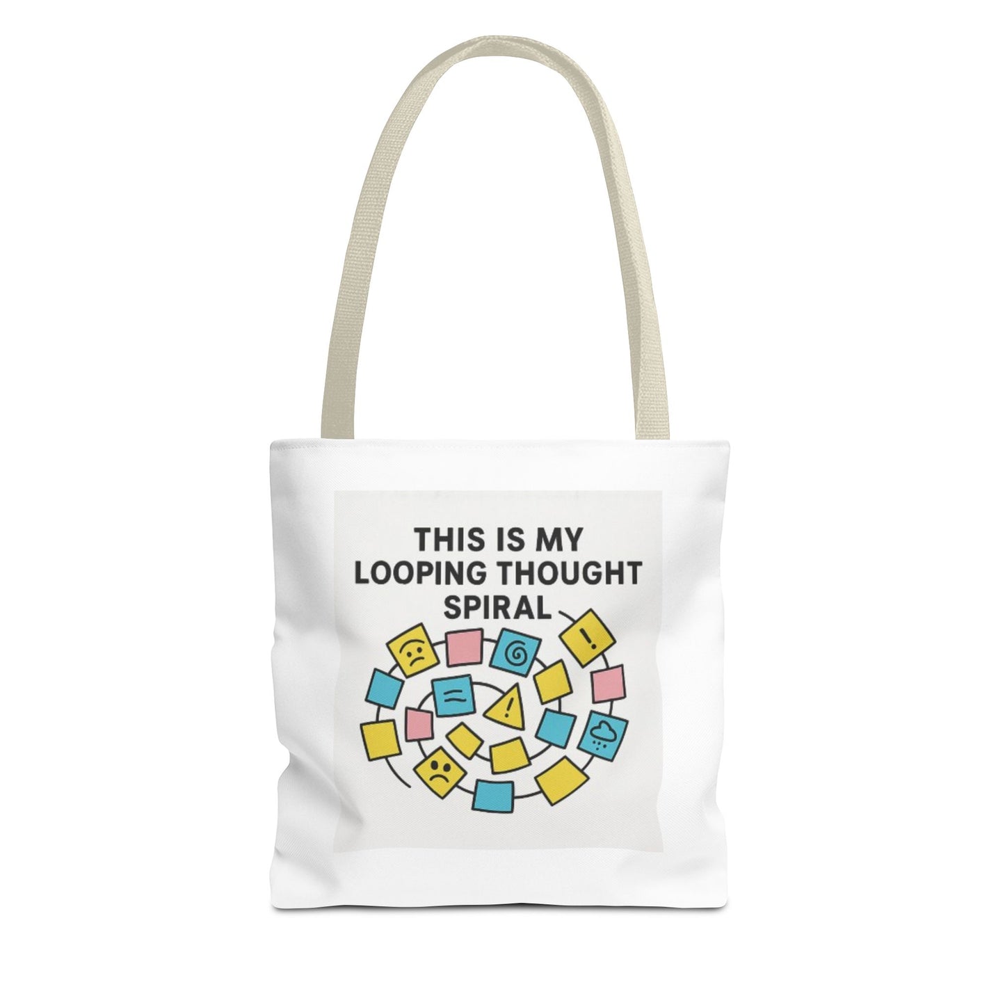 Thought Spiral Tote Bag, Funny Shopping Tote, Gift for Students, Creative Carryall, Unique Tote for Artists, Everyday Use Bag