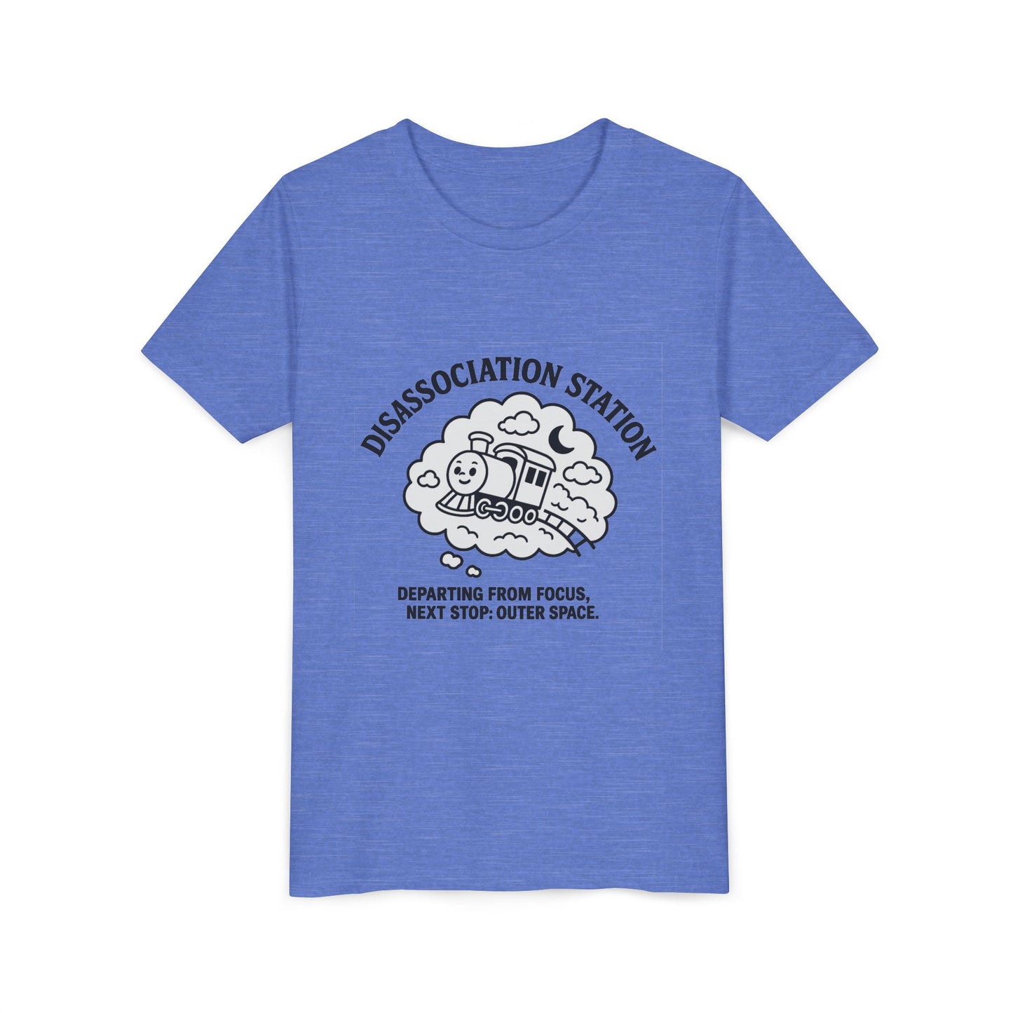 Disassociation Station Kids Tee - Fun Train Graphic, Youth Short Sleeve Shirt, Gift for Kids, Casual Everyday Wear, Cool Summer Top