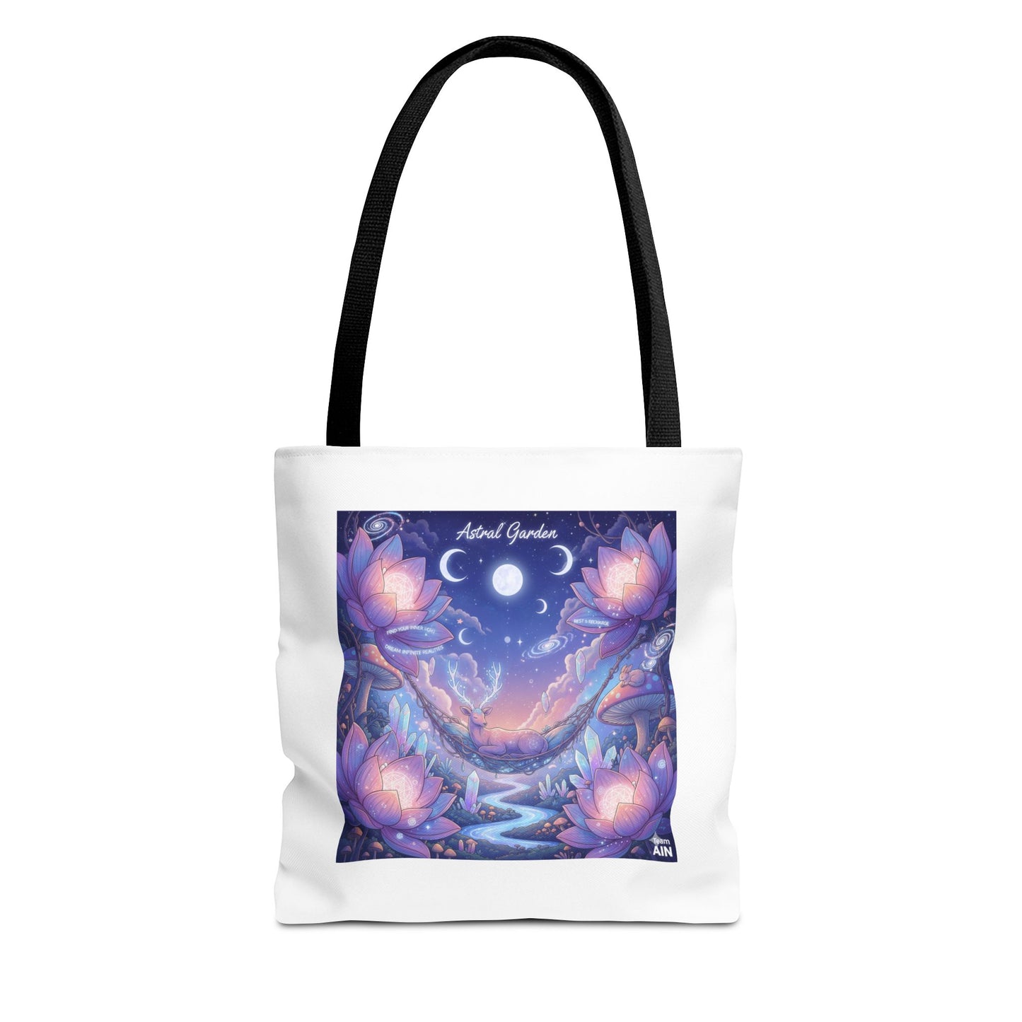 Mystical Floral Tote Bag | AOP Design, Day Out Bag, Eco-Friendly Shopper, Gift for Her, Floral Art Carryall