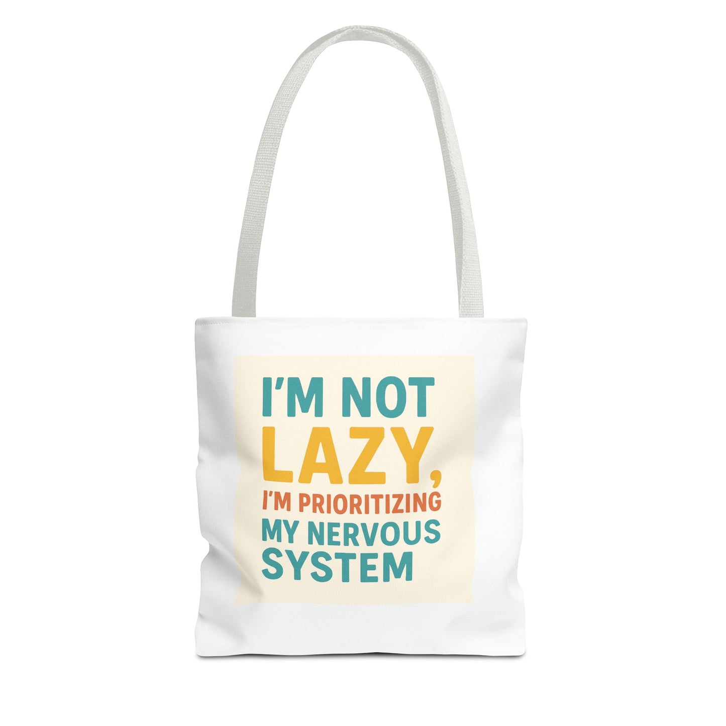 Nervous System Tote Bag, Motivational Quote Bag, Eco-Friendly Tote, Gift for Mental Health Awareness, Everyday Use Bag, Quote Merchandise