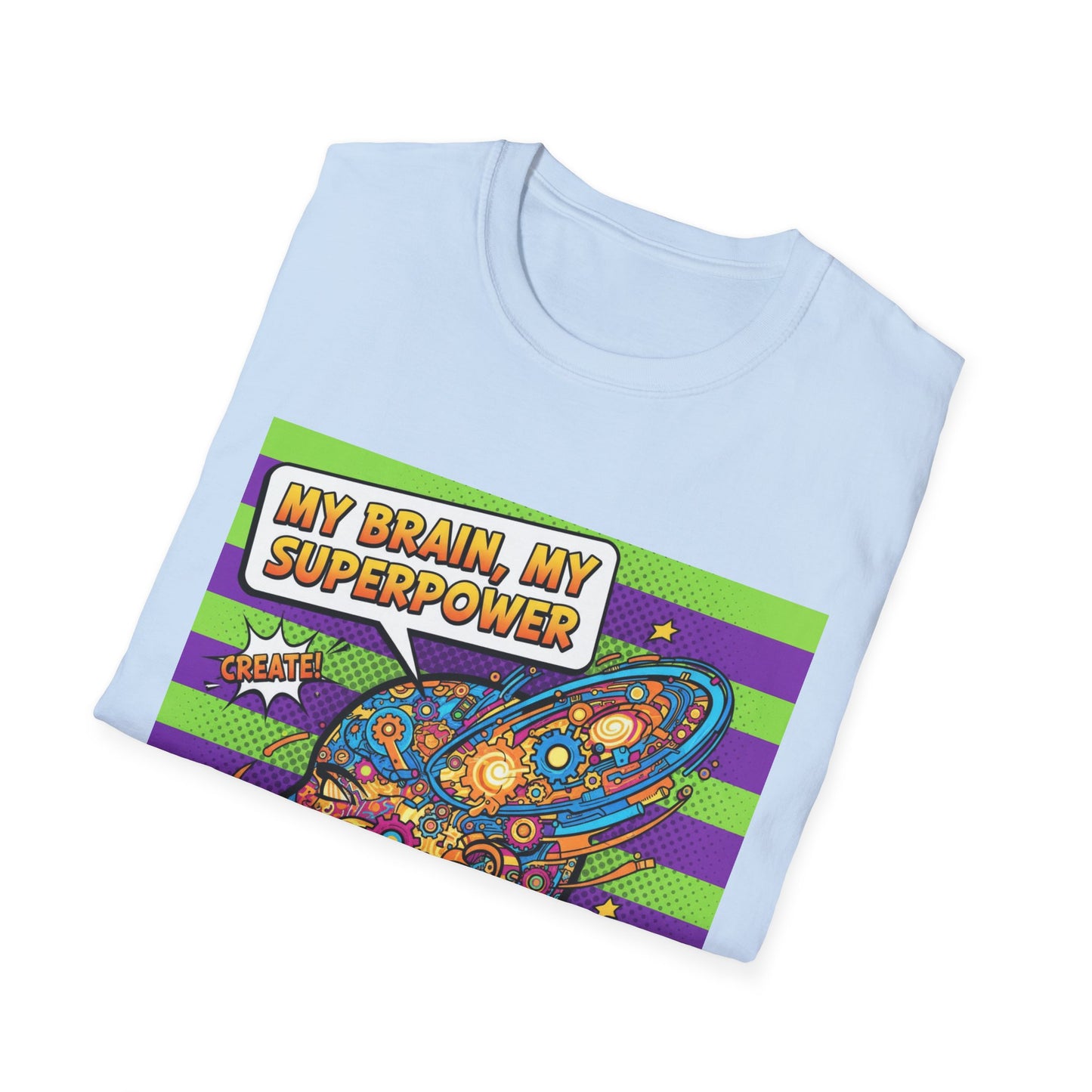 Colorful Brain Power T-Shirt | Creativity Shirt, Gift for Teachers, Fun Casual Wear, Unique Educational Top, Inspirational Clothing