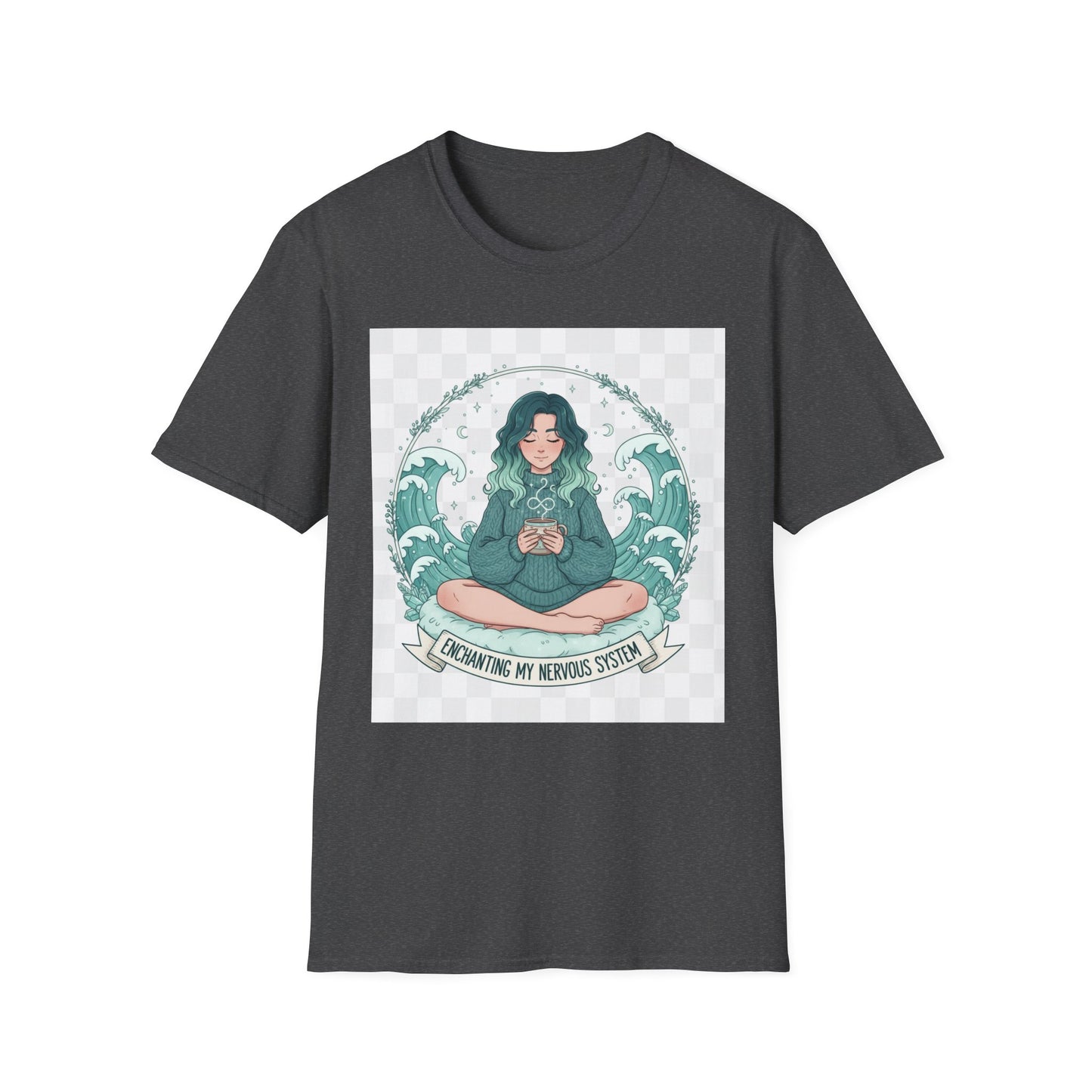 Enchanting My Nervous System T-Shirt | Cozy Mindfulness Tee, Neurospicy Self-Care Shirt, Calm Aesthetic Anime Top