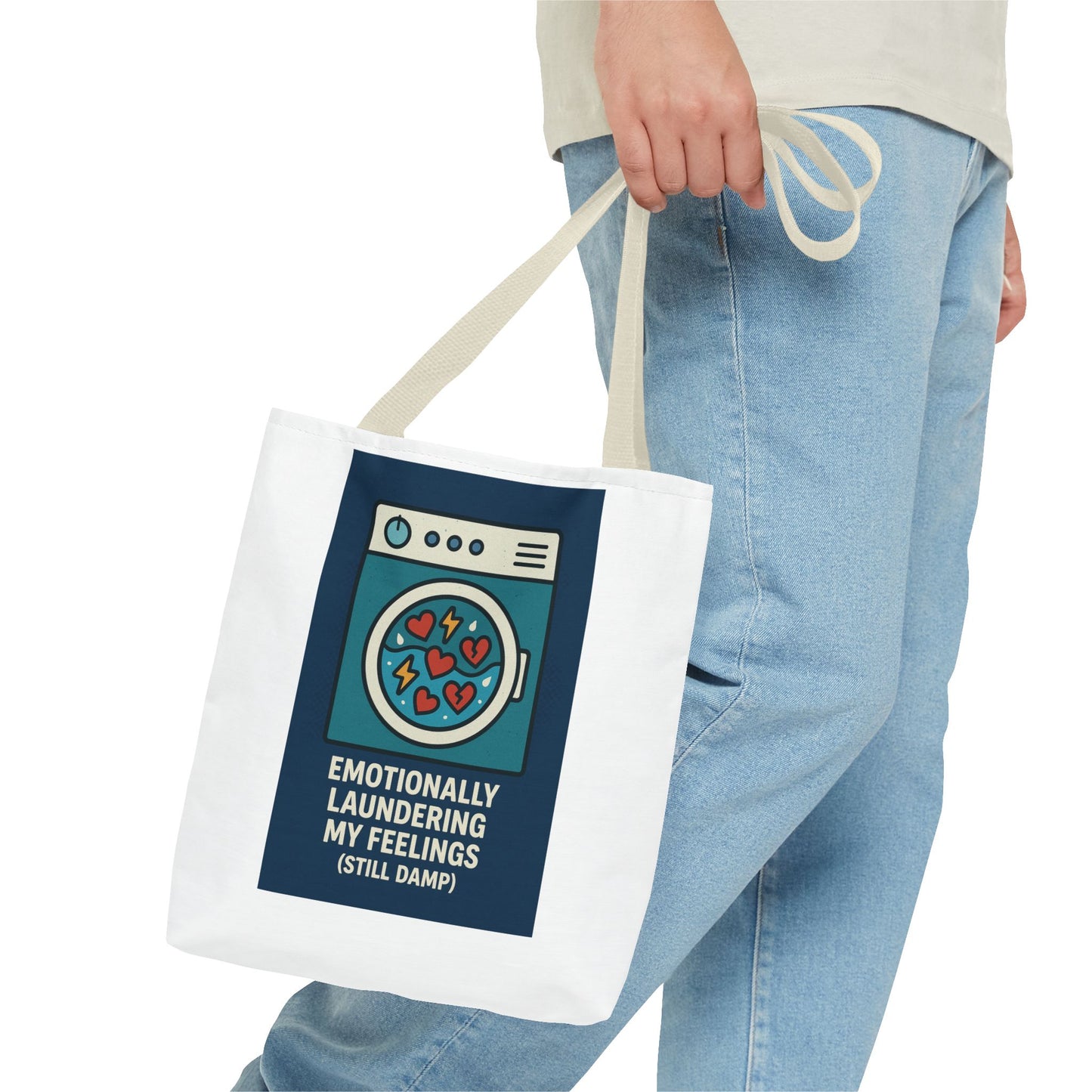 Emotional Laundry Tote Bag, Funny Gift for Friends, Cute Shopping Bag, Everyday Use, Humor Tote for Self-Care