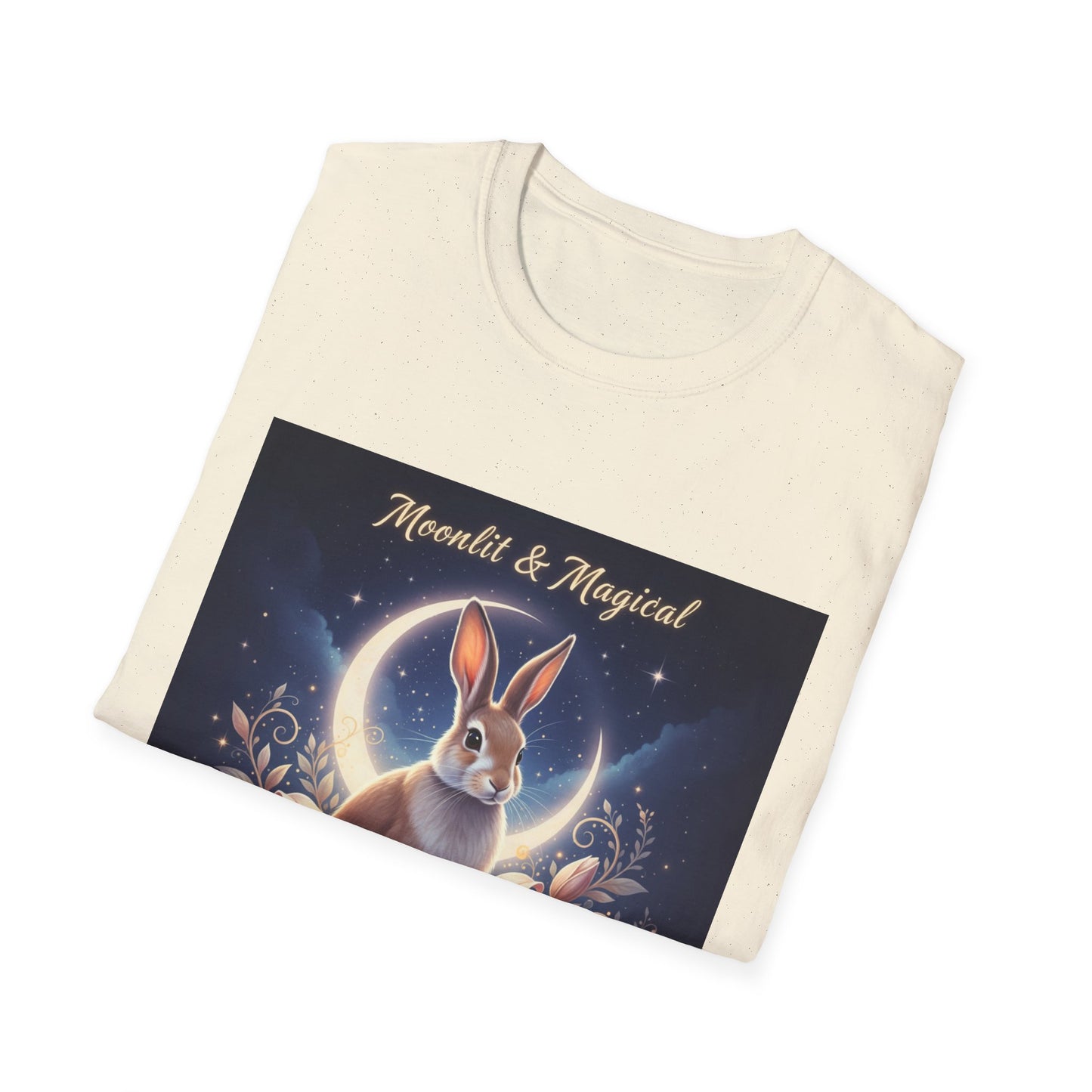 Moonlit & Magical Rabbit Unisex T-Shirt, Cute Rabbit Tee, Gift for Animal Lovers, Casual Wear, Nature Enthusiasts, Birthday Gift
