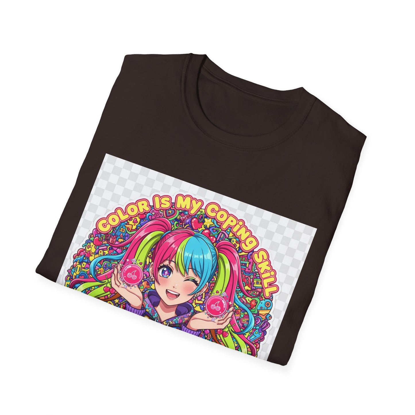 Color My Coping Unisex Softstyle T-Shirt, Fun Graphic Tee, Gift for Adults, Casual Wear, Artsy Apparel, Summer Shirt