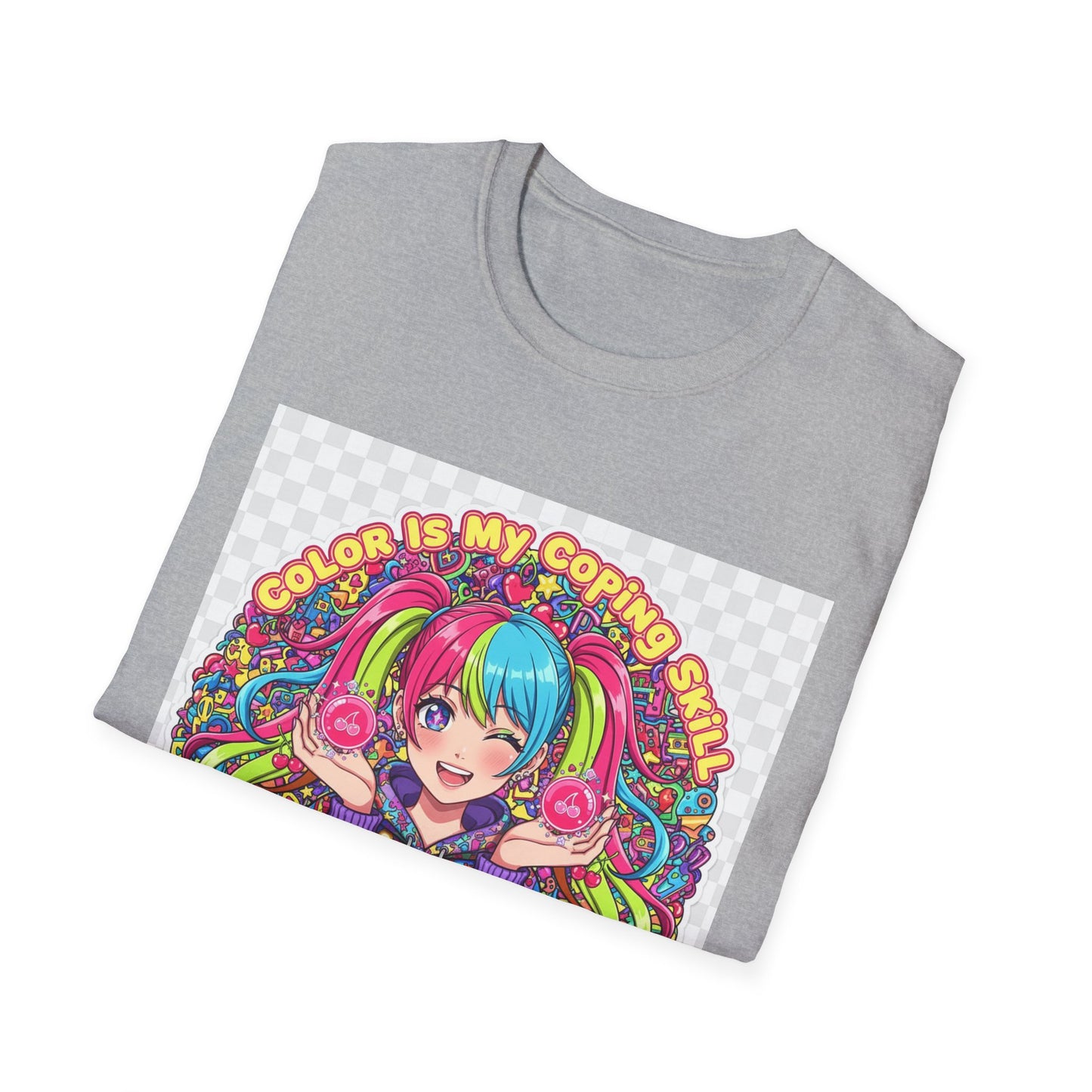 Color My Coping Unisex Softstyle T-Shirt, Fun Graphic Tee, Gift for Adults, Casual Wear, Artsy Apparel, Summer Shirt