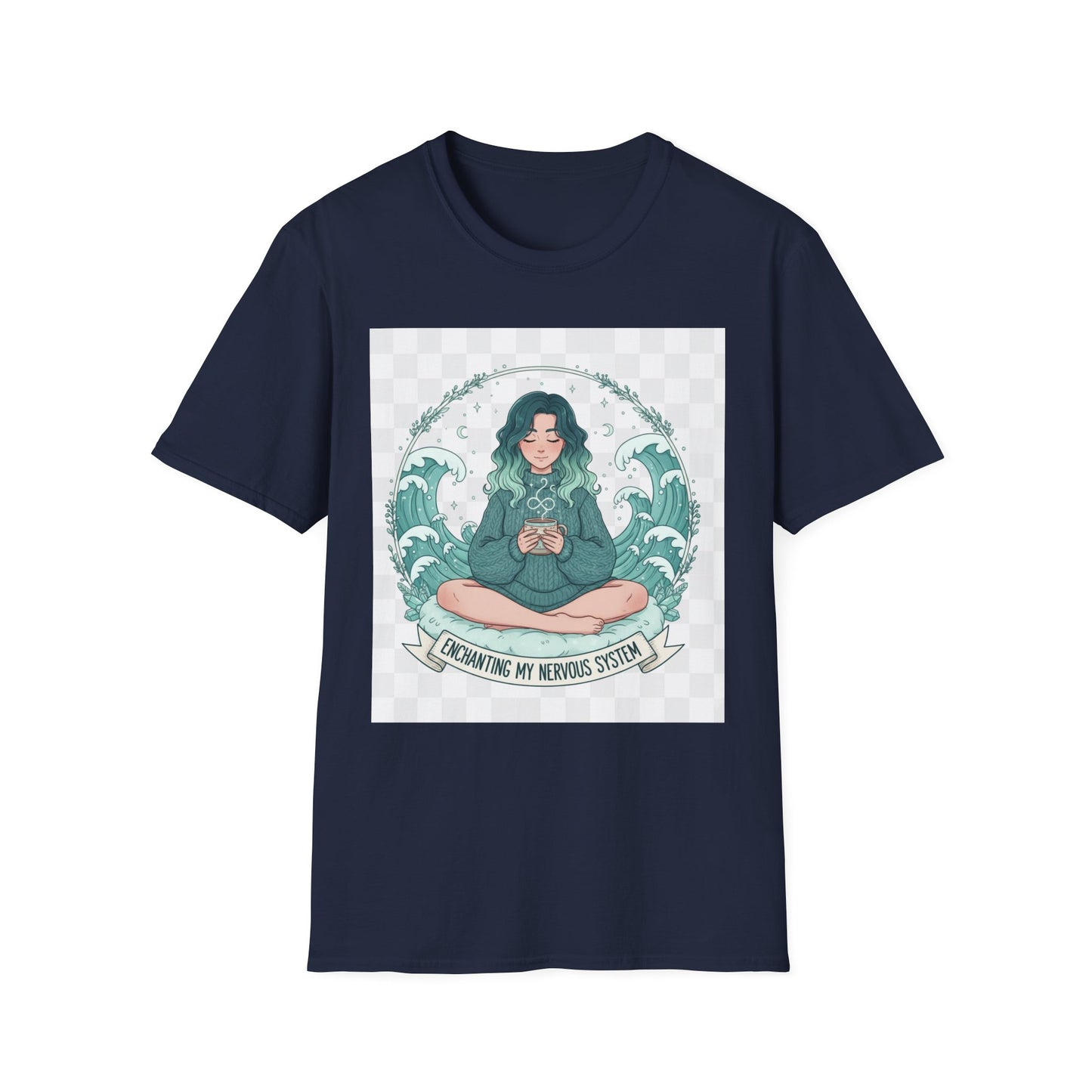 Enchanting My Nervous System T-Shirt | Cozy Mindfulness Tee, Neurospicy Self-Care Shirt, Calm Aesthetic Anime Top