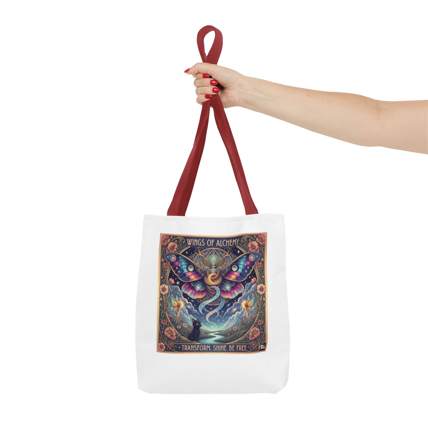Wings of Alchemy Tote Bag - Transform, Shine, Be Free, Magical Art, Eco-Friendly Canvas Bag, Perfect Gift for Nature Lovers
