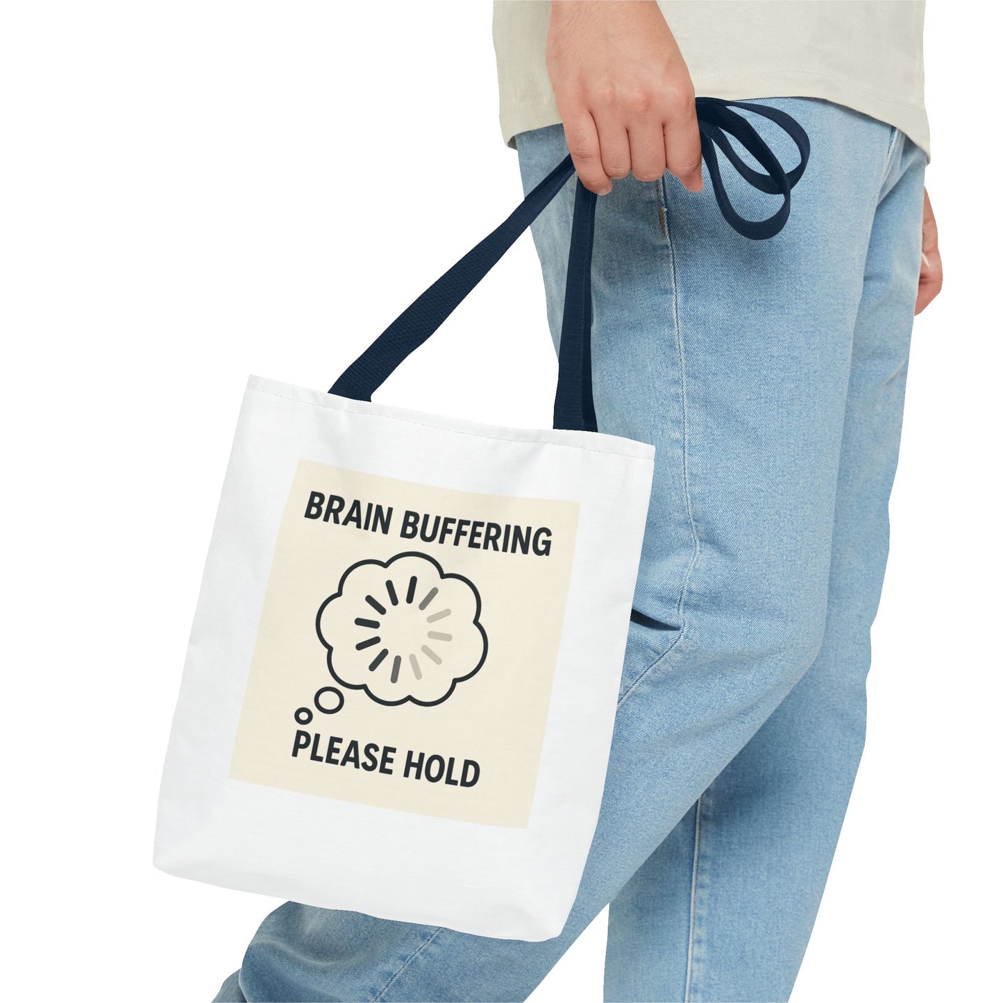 Brain Buffering Tote Bag - Funny Gift for Students, Teachers, Brain Lovers, College Essentials, Quirky Holiday Carryall