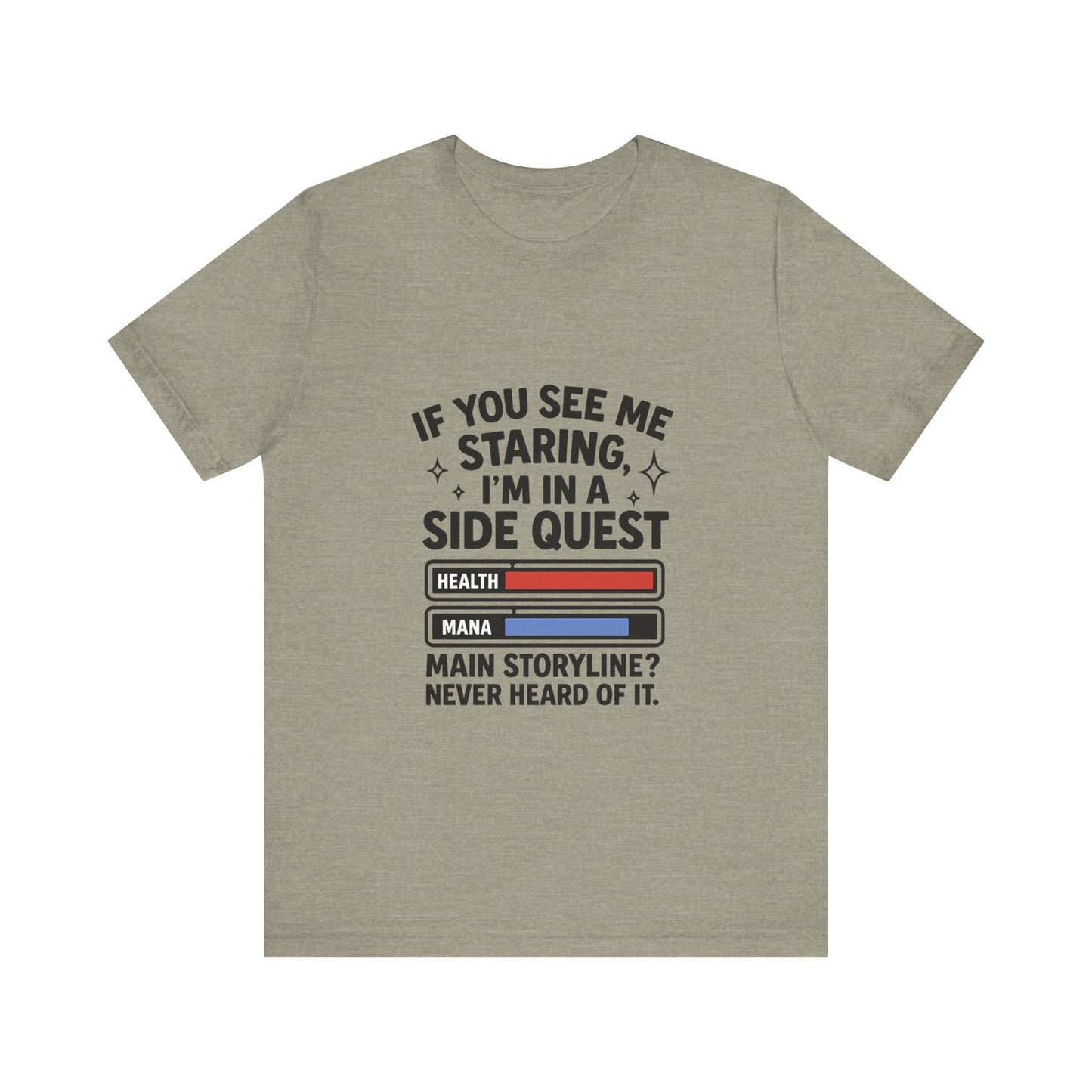 Side Quest Gamer Tee, Unisex Graphic T-Shirt, Funny Gaming Shirt, Quirky Gift for Gamers, Casual Everyday Wear