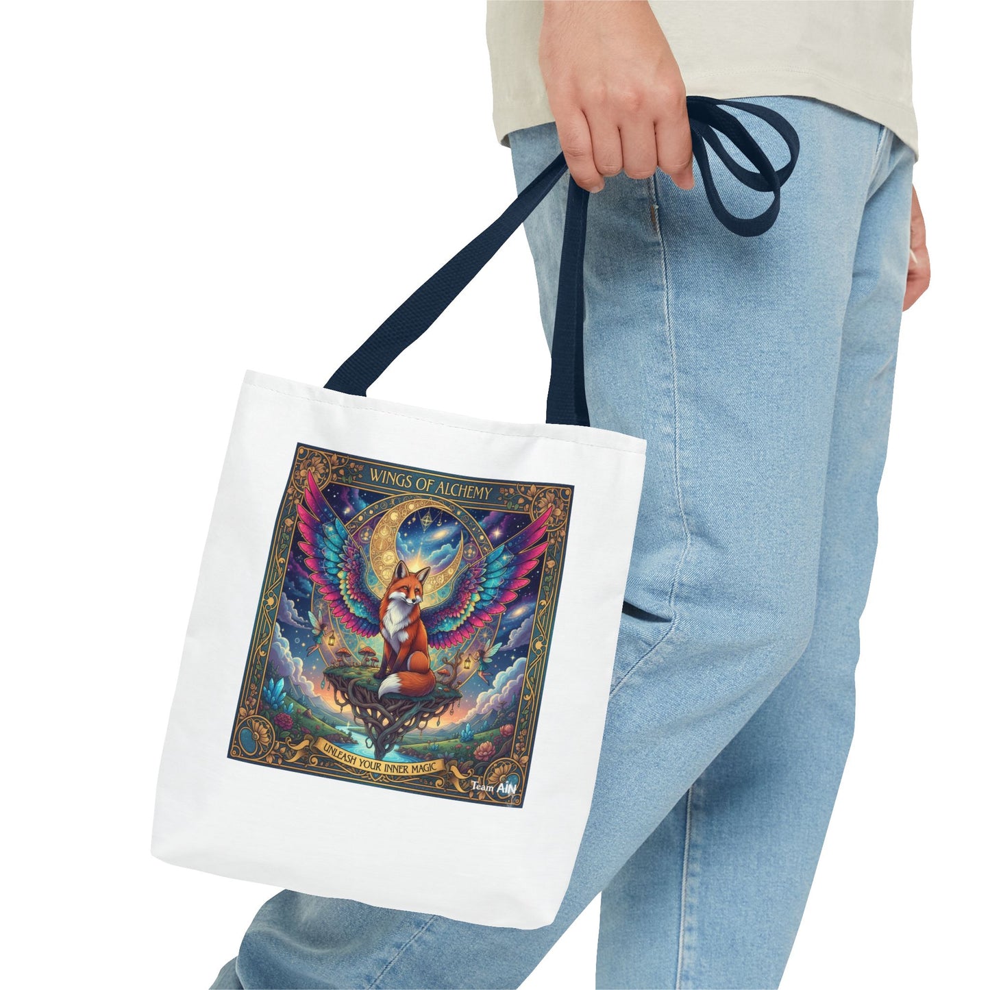Mystical Fox Alchemy Tote Bag, Magical Art Bag, Eco-Friendly Shopping Tote, Gift for Animal Lovers, Fairy Tale Style