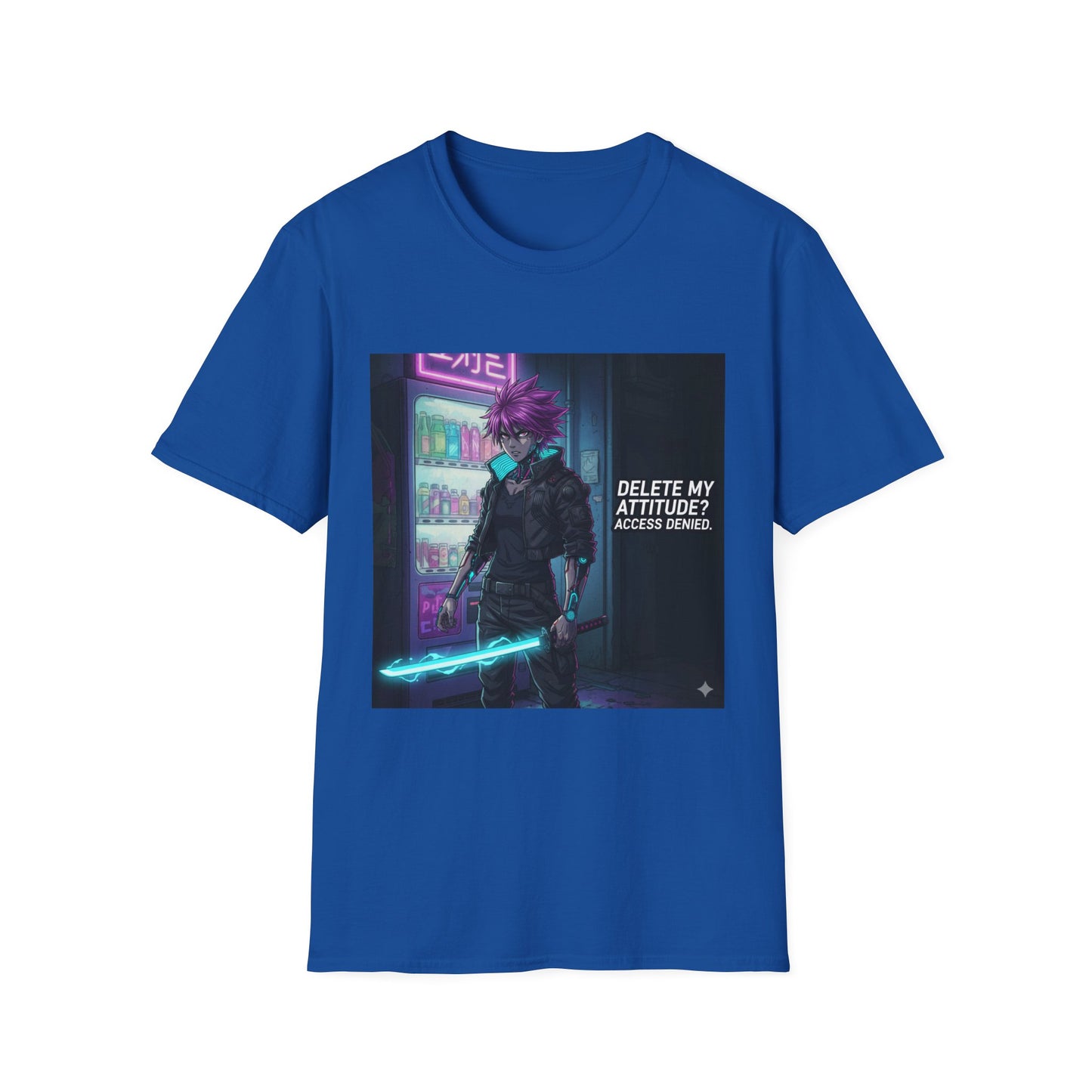 Cyberpunk Samurai T-Shirt – “Delete My Attitude? Access Denied.” | Futuristic Anime Streetwear